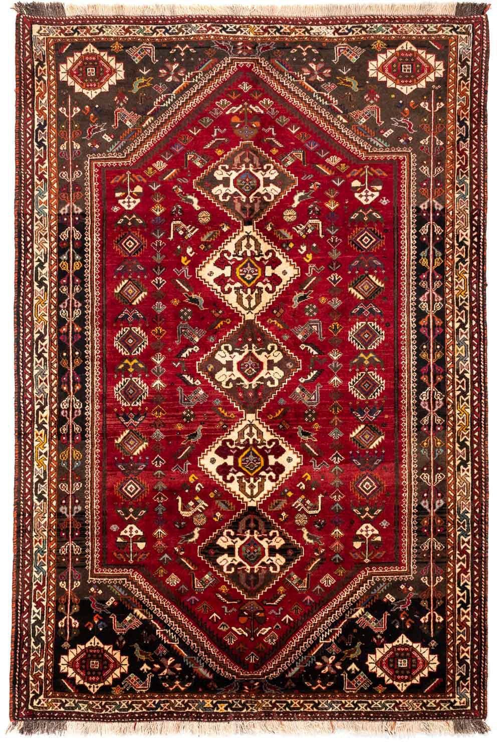 morgenland Wollen kleed Shiraz medaillon 255 x 175 cm Uniek exemplaar met certificaat