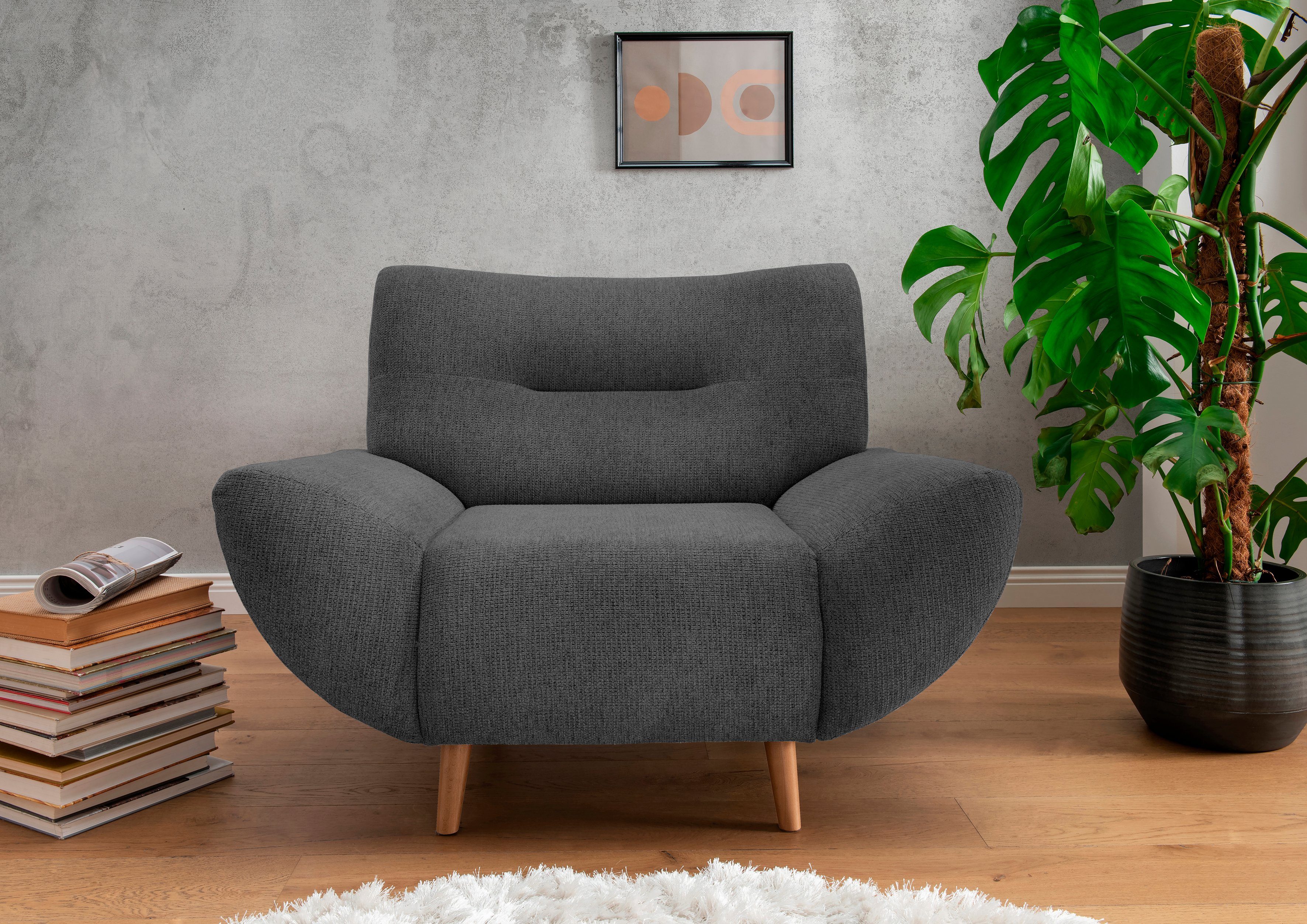 INOSIGN Zithoek Drago elegant en tijdloos, comfortabel, moderne vormtaal leverbaar als fauteuil/hoekbank, diverse stoffen, incl. 2 sierkussens (set, 3-delig)