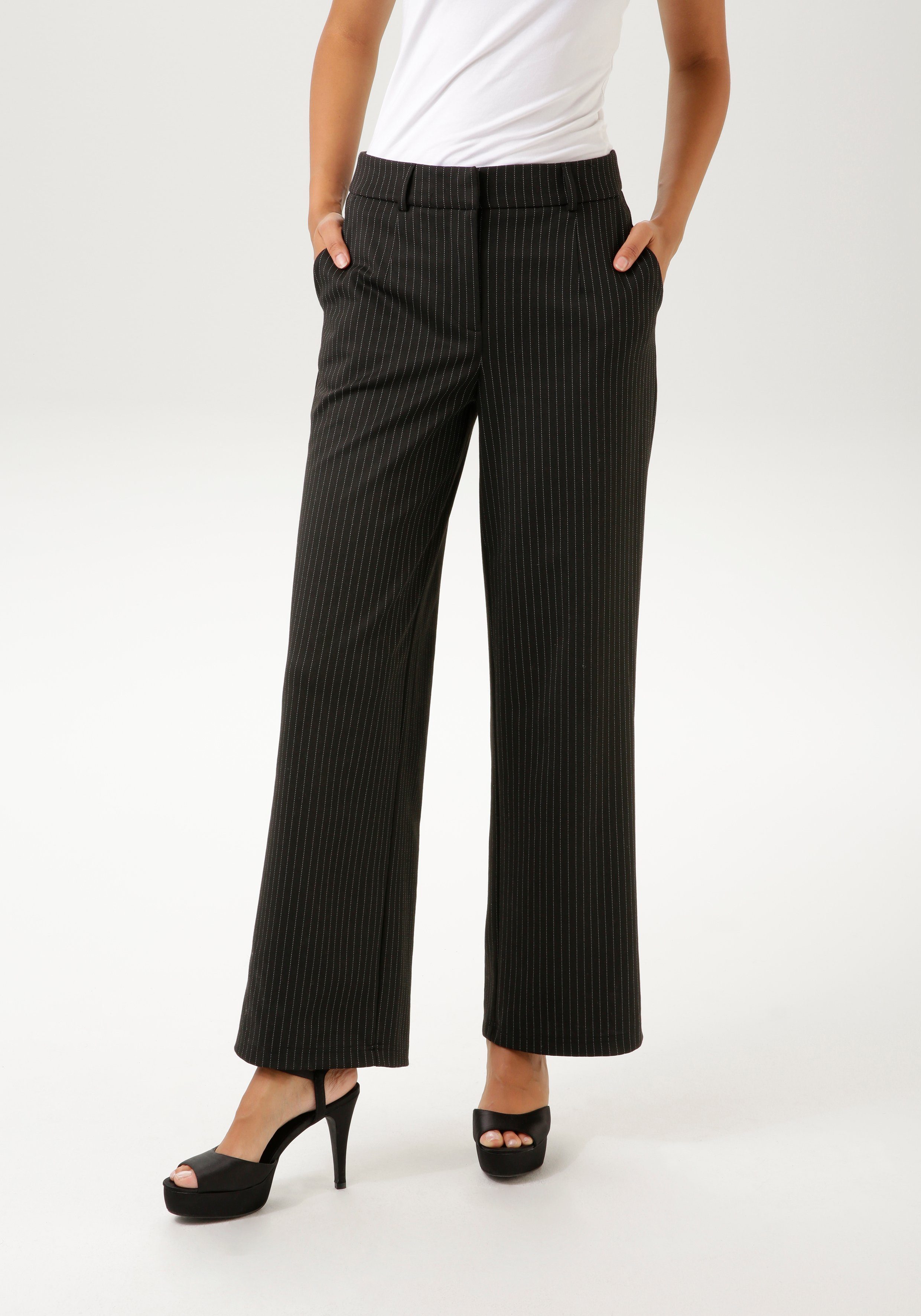 Aniston CASUAL Pantalon in edele naaldstrepenpatroon