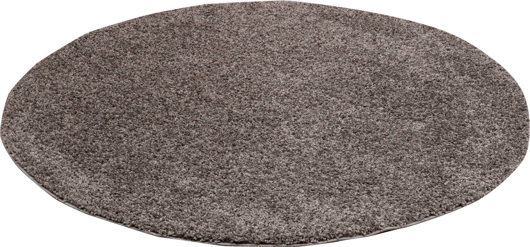 SANAT HALI Hoogpolig vloerkleed LOCA Woonkamer, lange pool, shaggy, slaapkamer moderne vloerkleden maat Ø 120 cm x 30 mm grijs