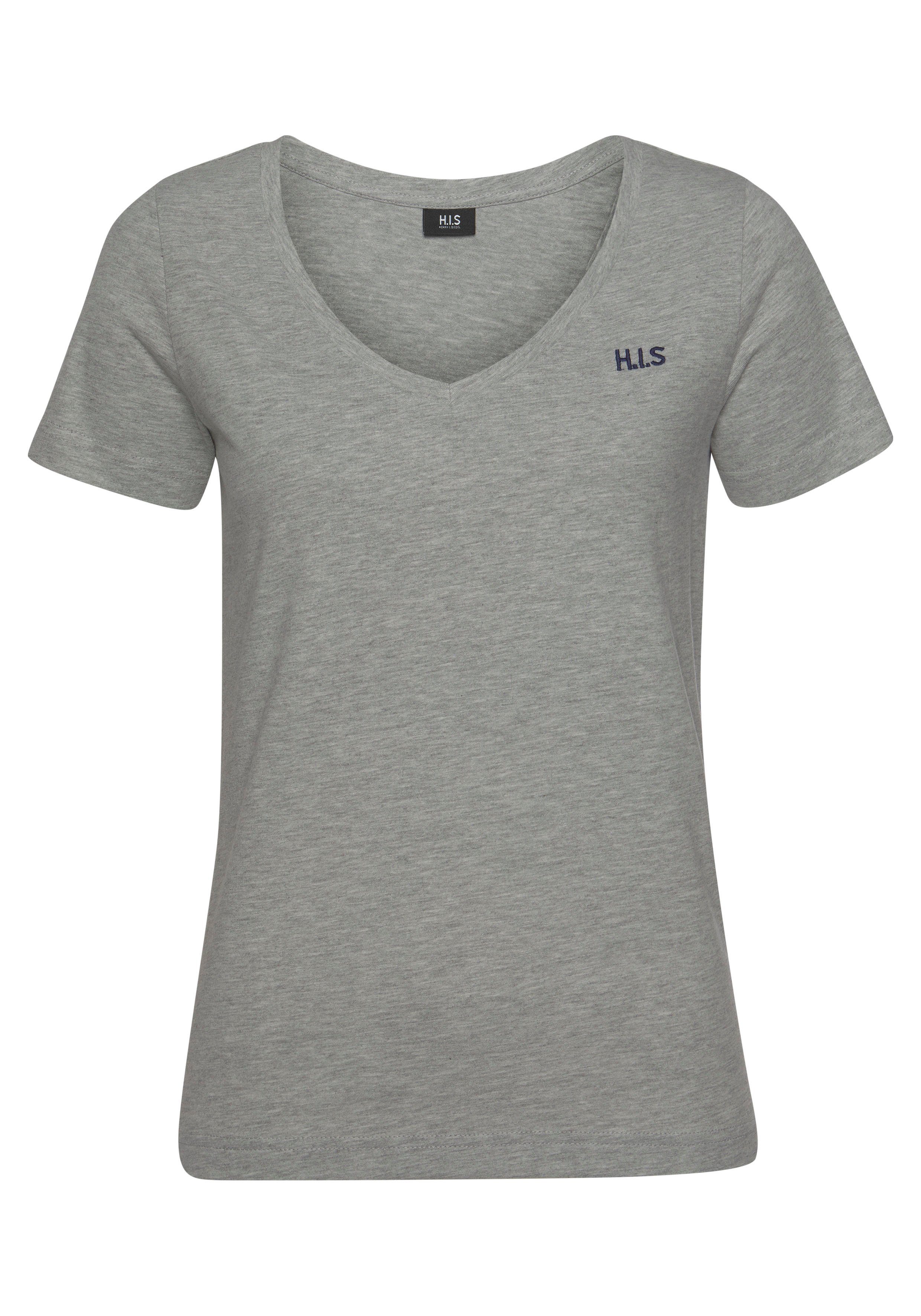 H.I.S T-shirt Essential basics heup-lange pasvorm, figuuraccentuerende snit, van 100% katoen (Set van 3)