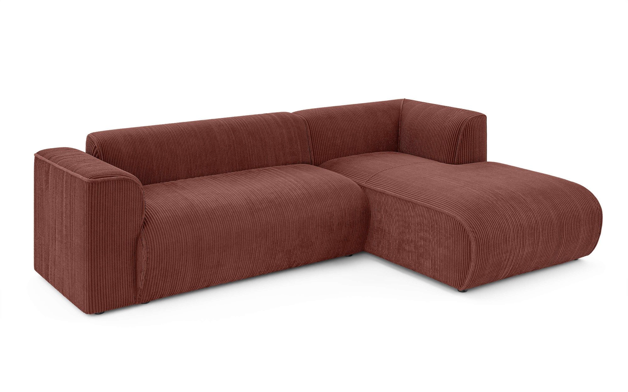 INOSIGN Hoekbank MERID L-vorm (257 cm), tijdloos & stijlvol ontwerp Uitgebreid gepolsterd, in cord, chenille en structuur