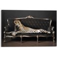 reinders! artprint luipaard chic panter - liggend - luxe - relax (1 stuk) zwart