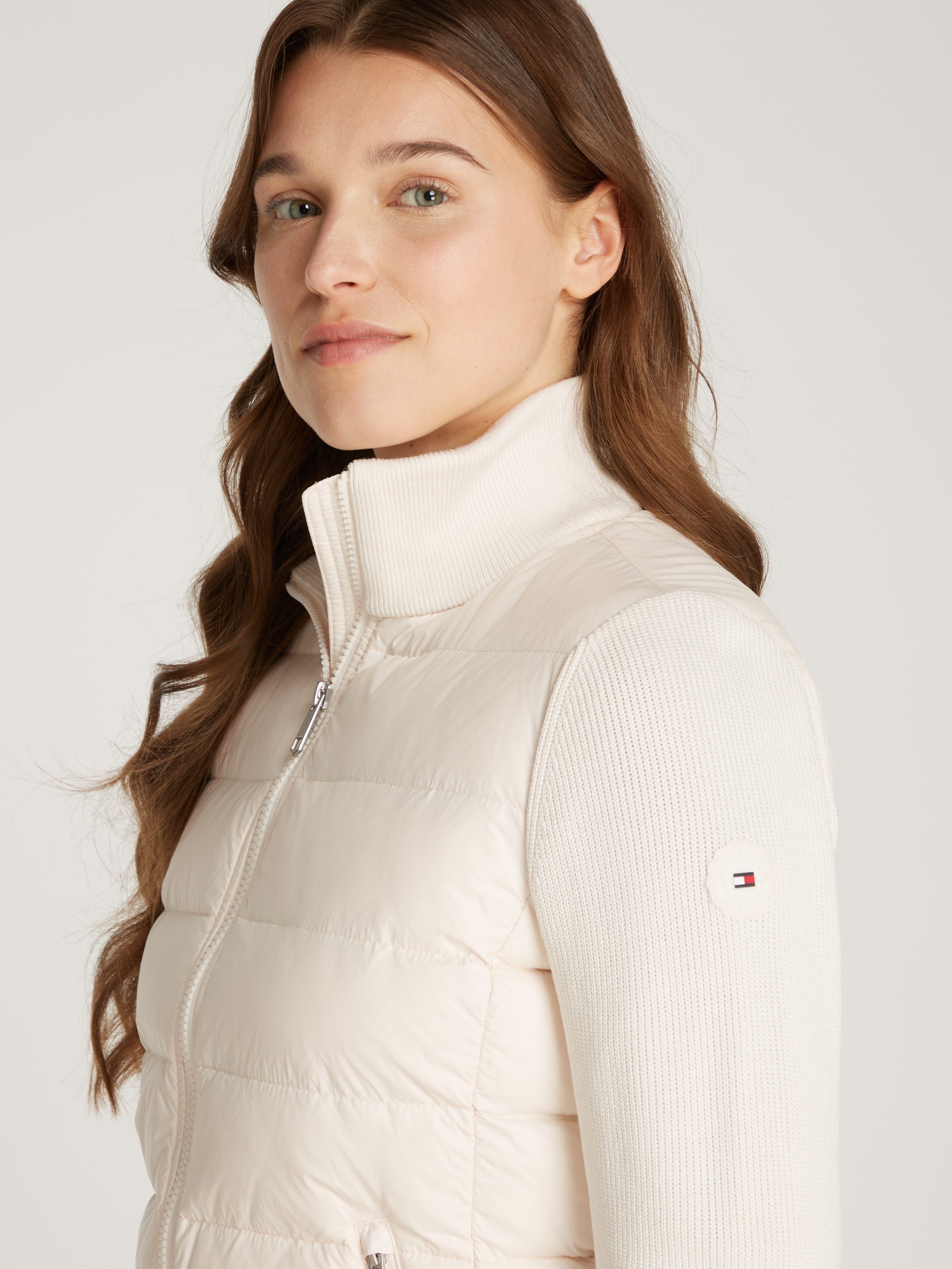 Tommy Hilfiger Gewatteerde jas LW DOWN FEMININE GLOSS KNIT JKT