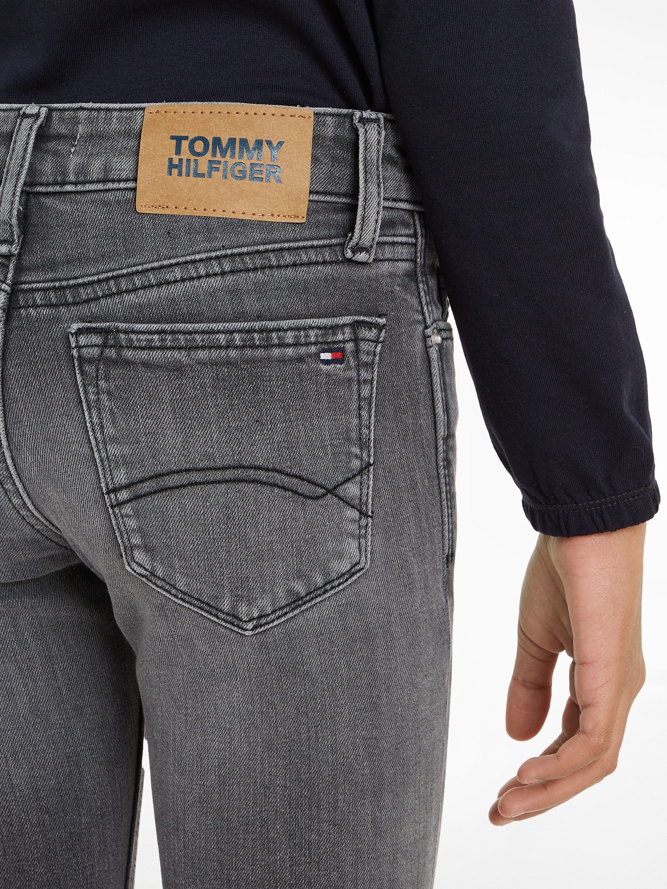 Tommy Hilfiger Skinny fit jeans NORA SKINNY MID GREY WASH DENIM Kinderen tot 16 jaar met logo-opdruk