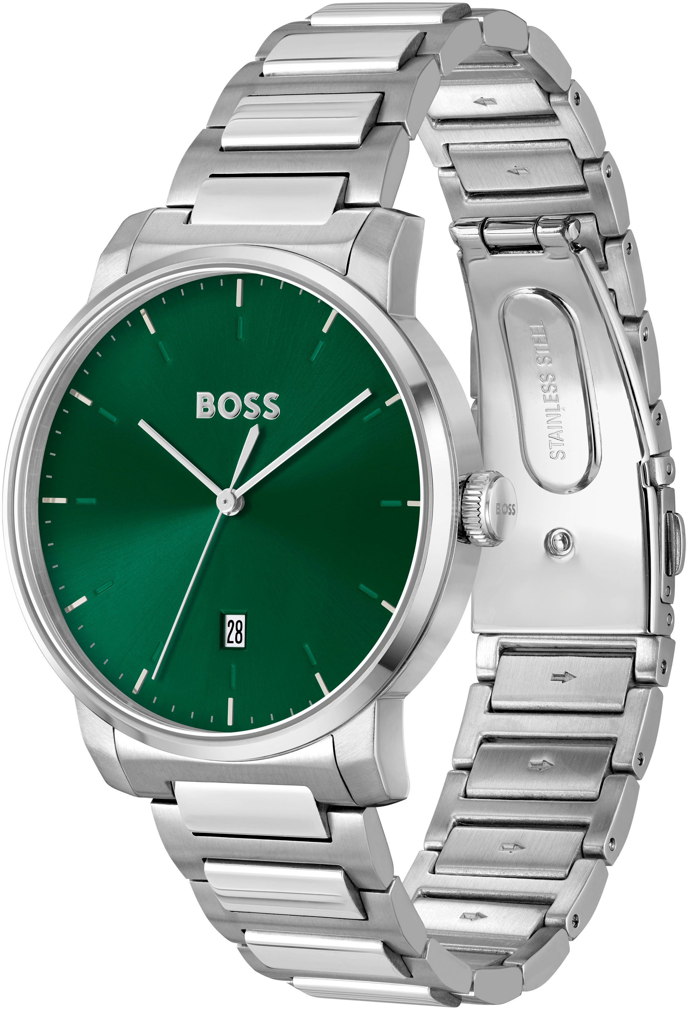 Boss Kwartshorloge DEAN Herenhorloge, dameshorloge, horloge, datum, siliconen band