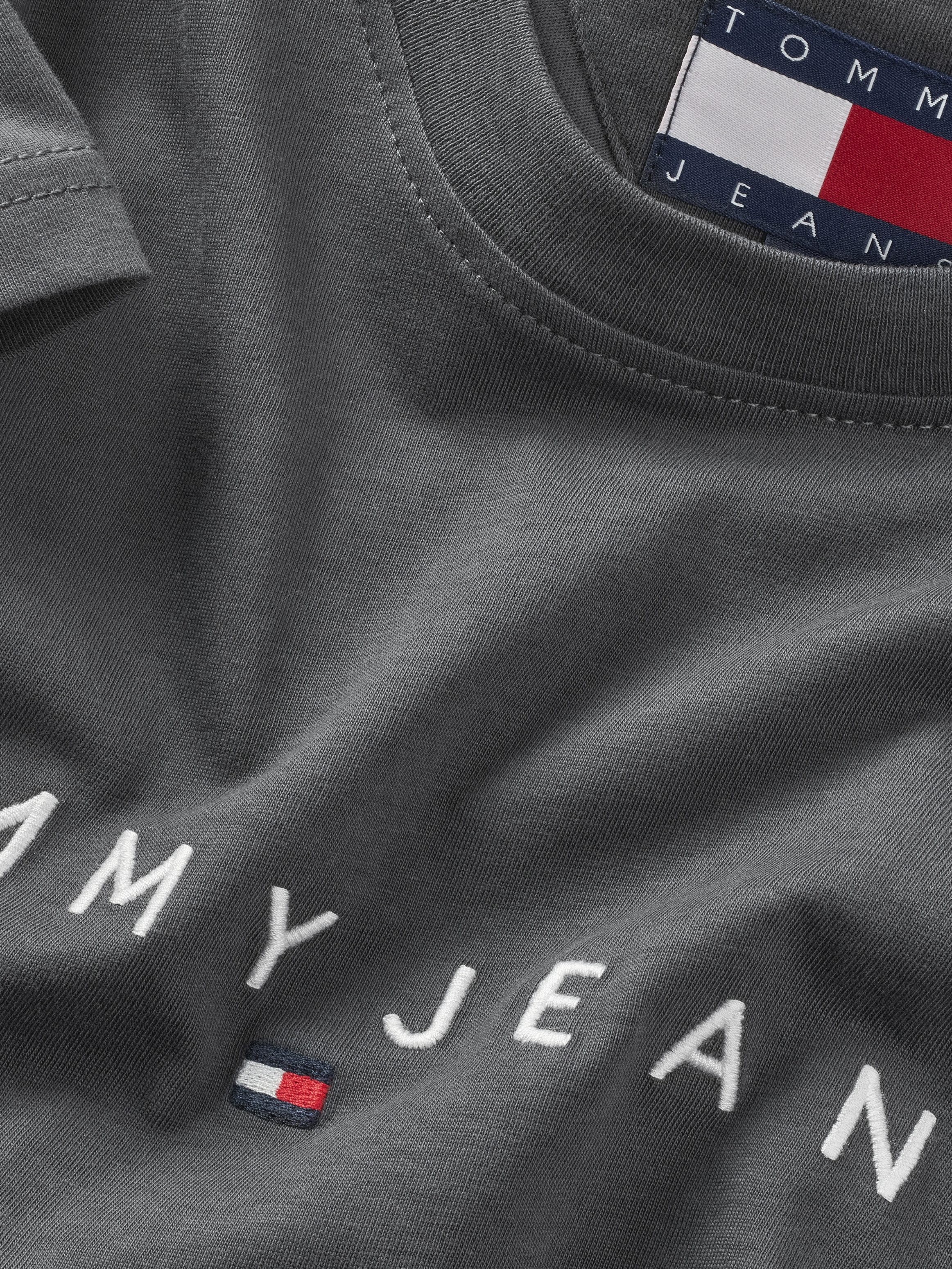 Tommy Jeans Plus Shirt met ronde hals TJM REG LINEAR LOGO TEE EXT in grote maten, logoprint en borduring