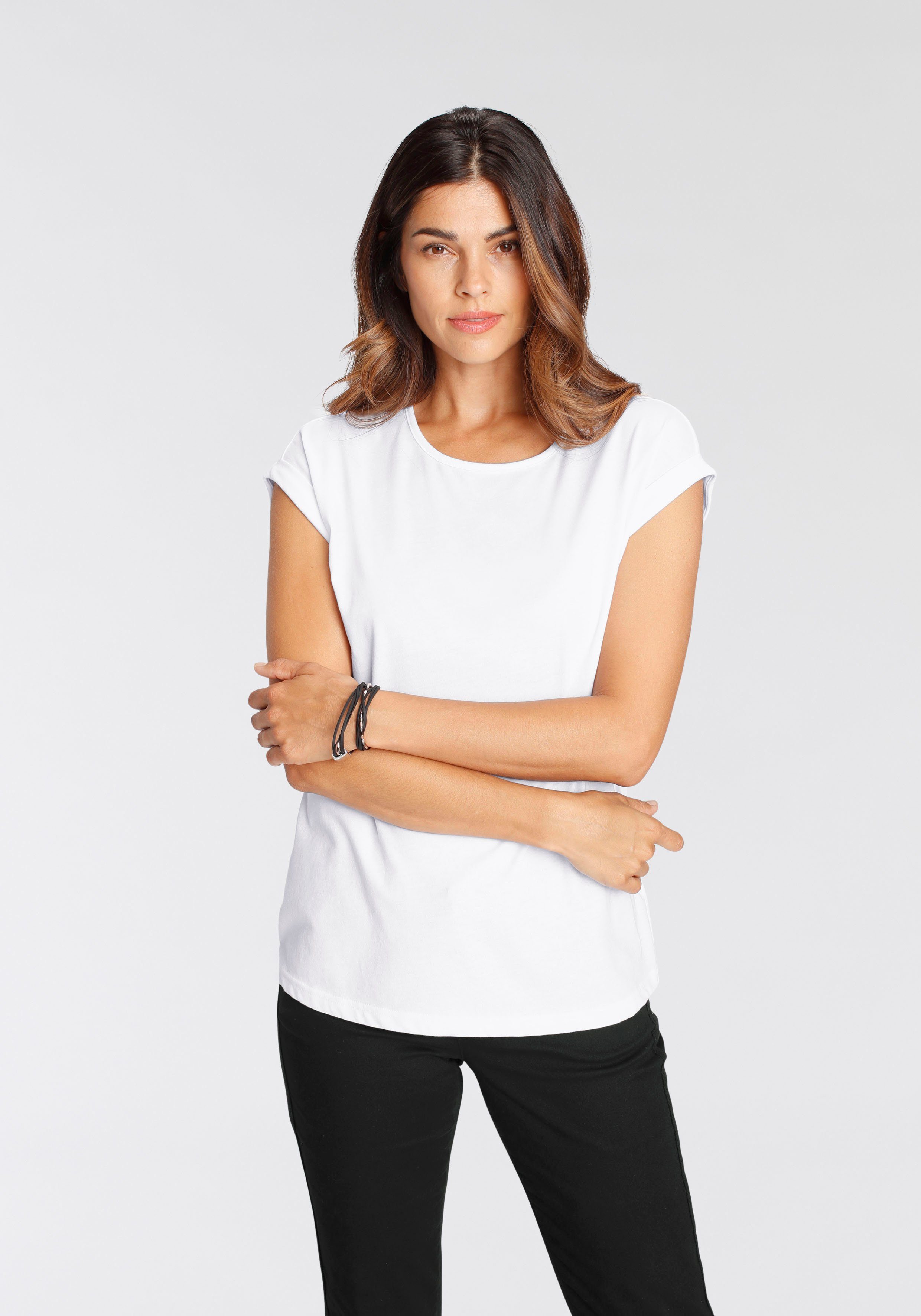 Boysen's T-shirt Korte mouwen, basic, ronde hals, voor vrije tijd en sport (set)