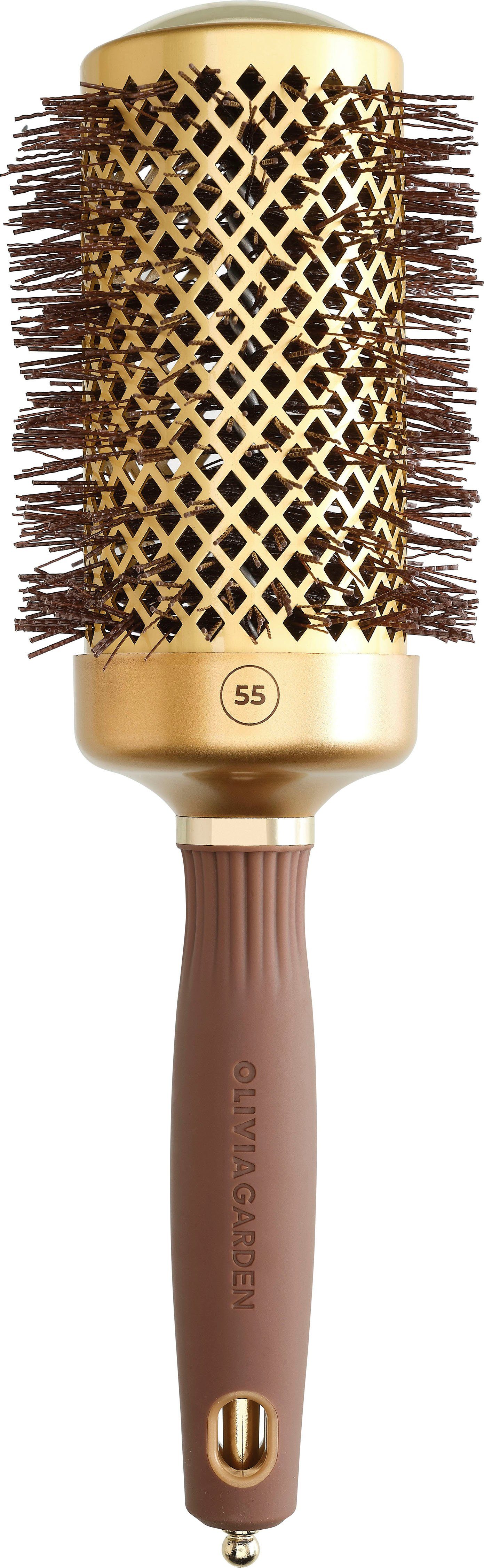 OLIVIA GARDEN Ronde borstel EXPERT BLOWOUT SHINE Wavy Bristles Gold&Brown