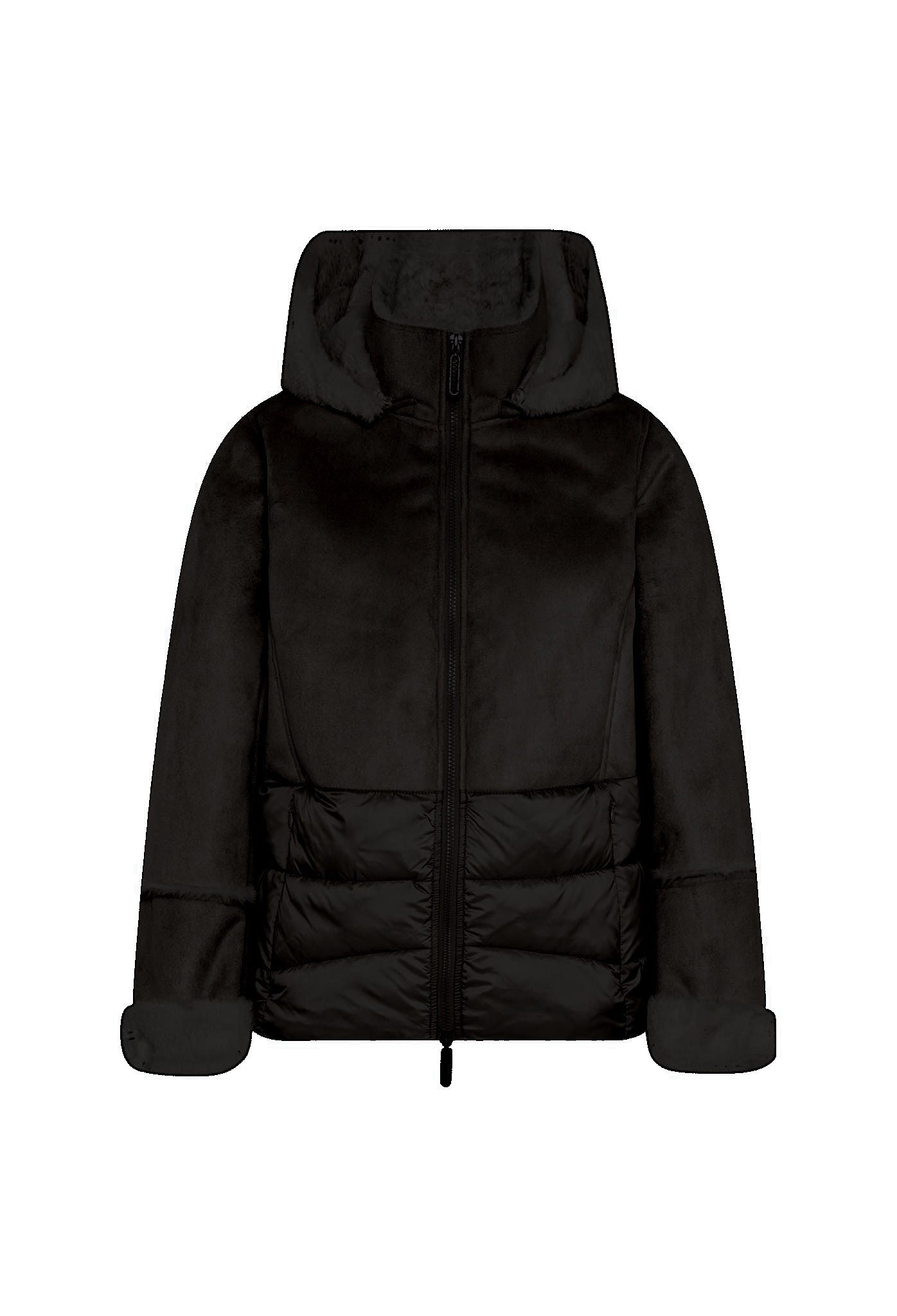 MANISA Kort jack met teddyfleece-capuchon