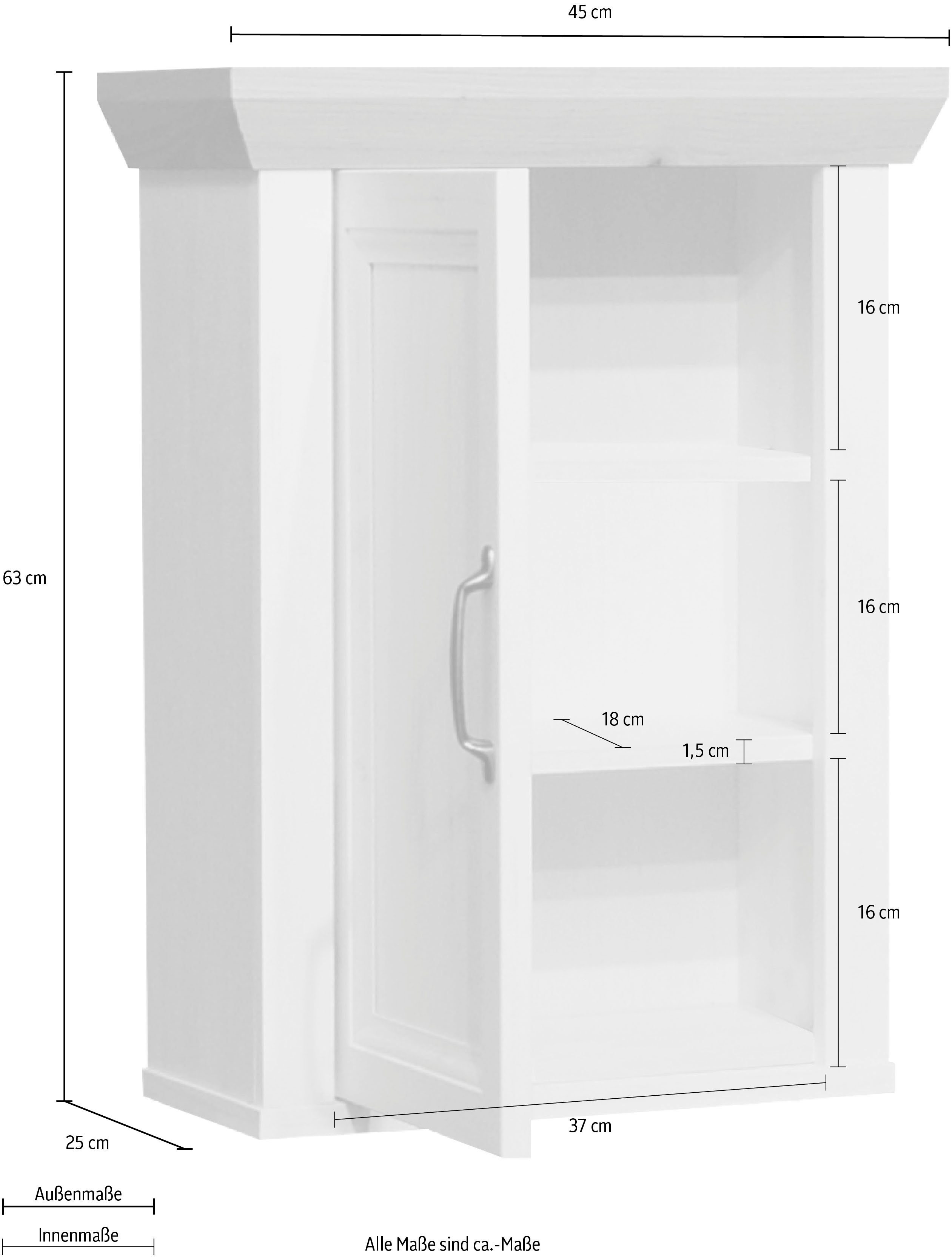 Mäusbacher Hangend kastje Mali Landelijke stijl, breedte 45 cm, hoogte 63 cm, metalen greep