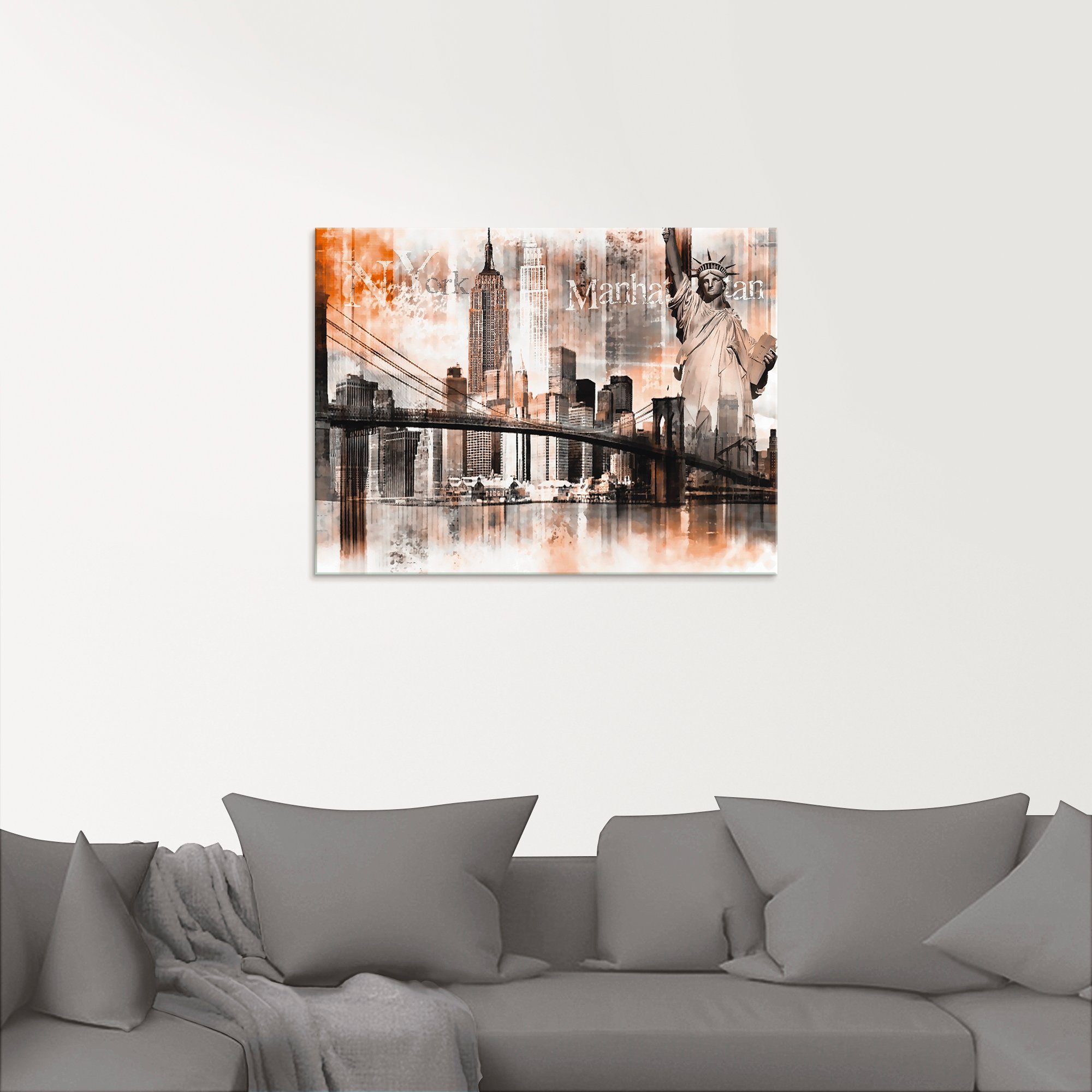 Artland Print op glas New York skyline collage V