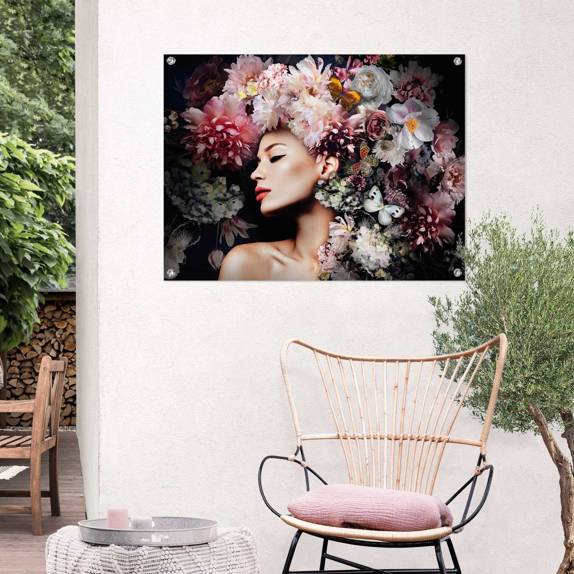 Reinders! Poster Vrouw met bloemenhoed Outdoor voor tuin of balkon