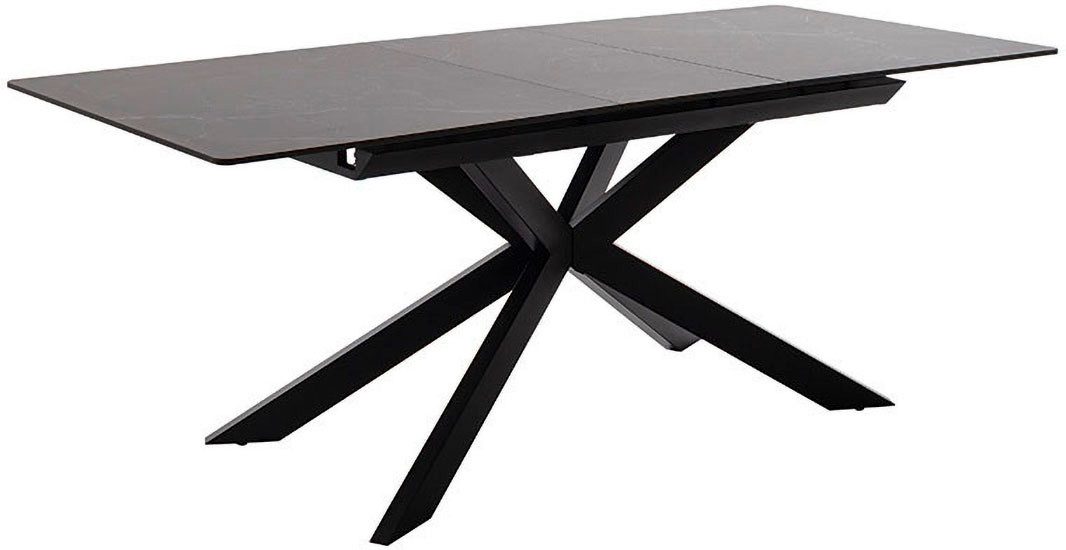 MCA furniture Eettafel BONANZA uitschuifbare tafel 160-200 cm gemarmerd Keramiek, metaal, marmer-look, synchronisatie-uittrekmechanisme, uittrekbaar, 6-8 personen