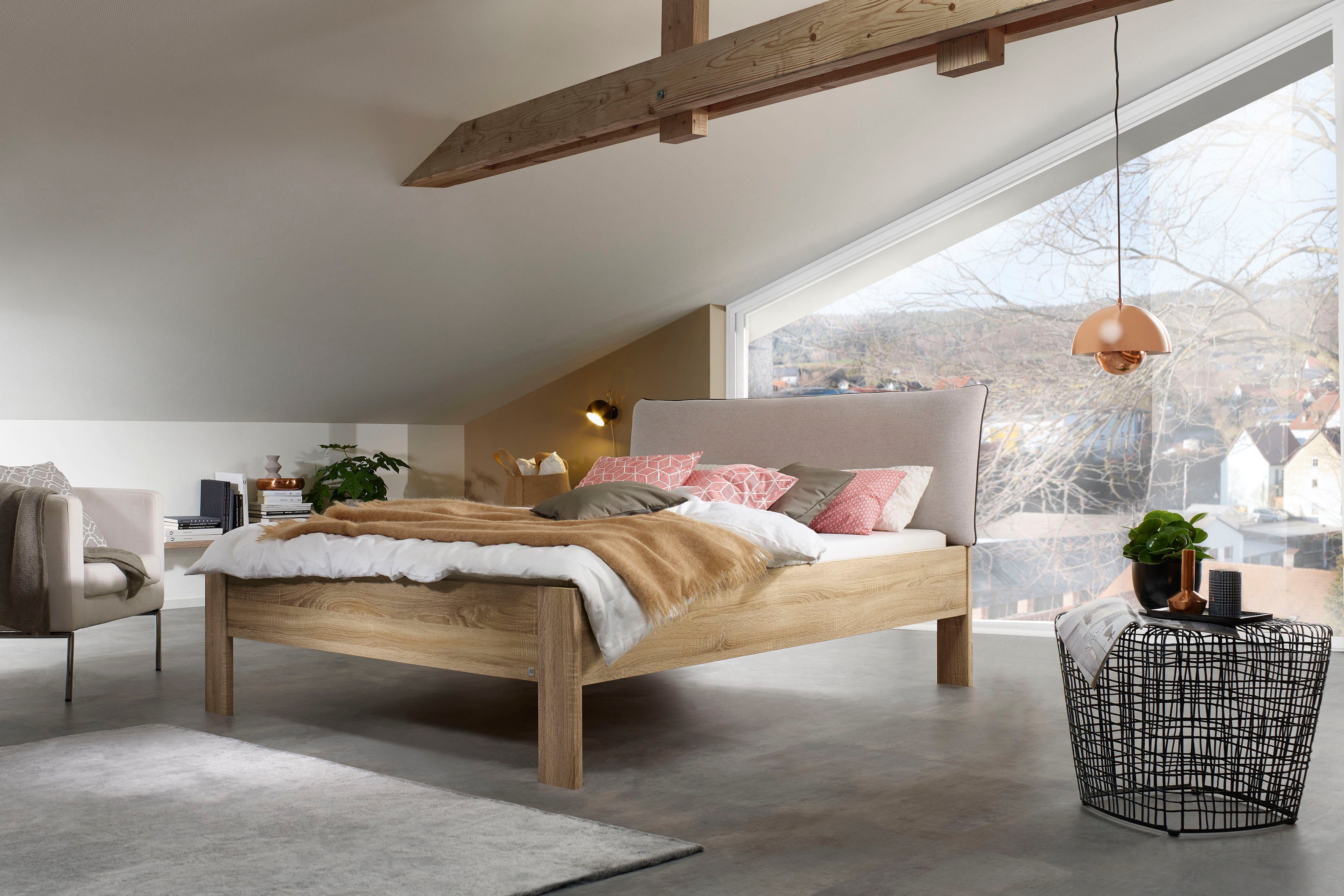 rauch Futonbed Aditio Hoofdbord weefstof met afgezette opstaande naad