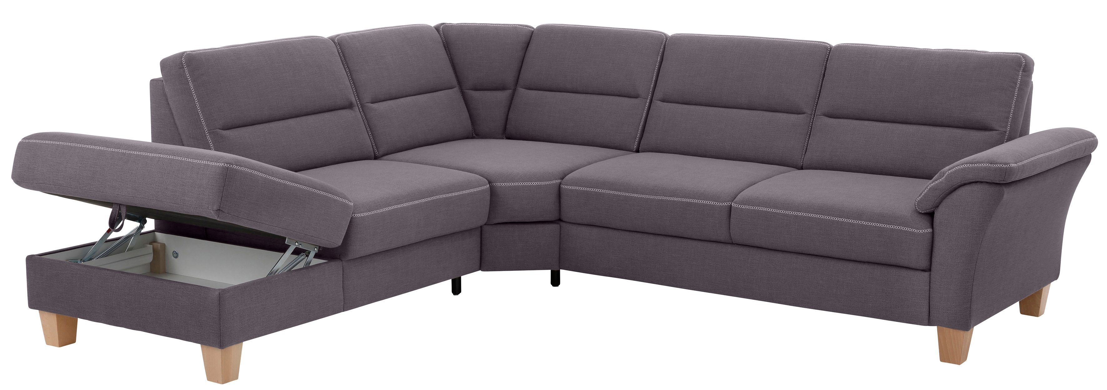 Home affaire Hoekbank Soleo L-model comfortabel door trapezehoek met relaxfunctie, ook met slaapfunctie