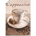 artland artprint cappuccino - koffie als artprint op linnen, poster, muursticker in verschillende maten beige