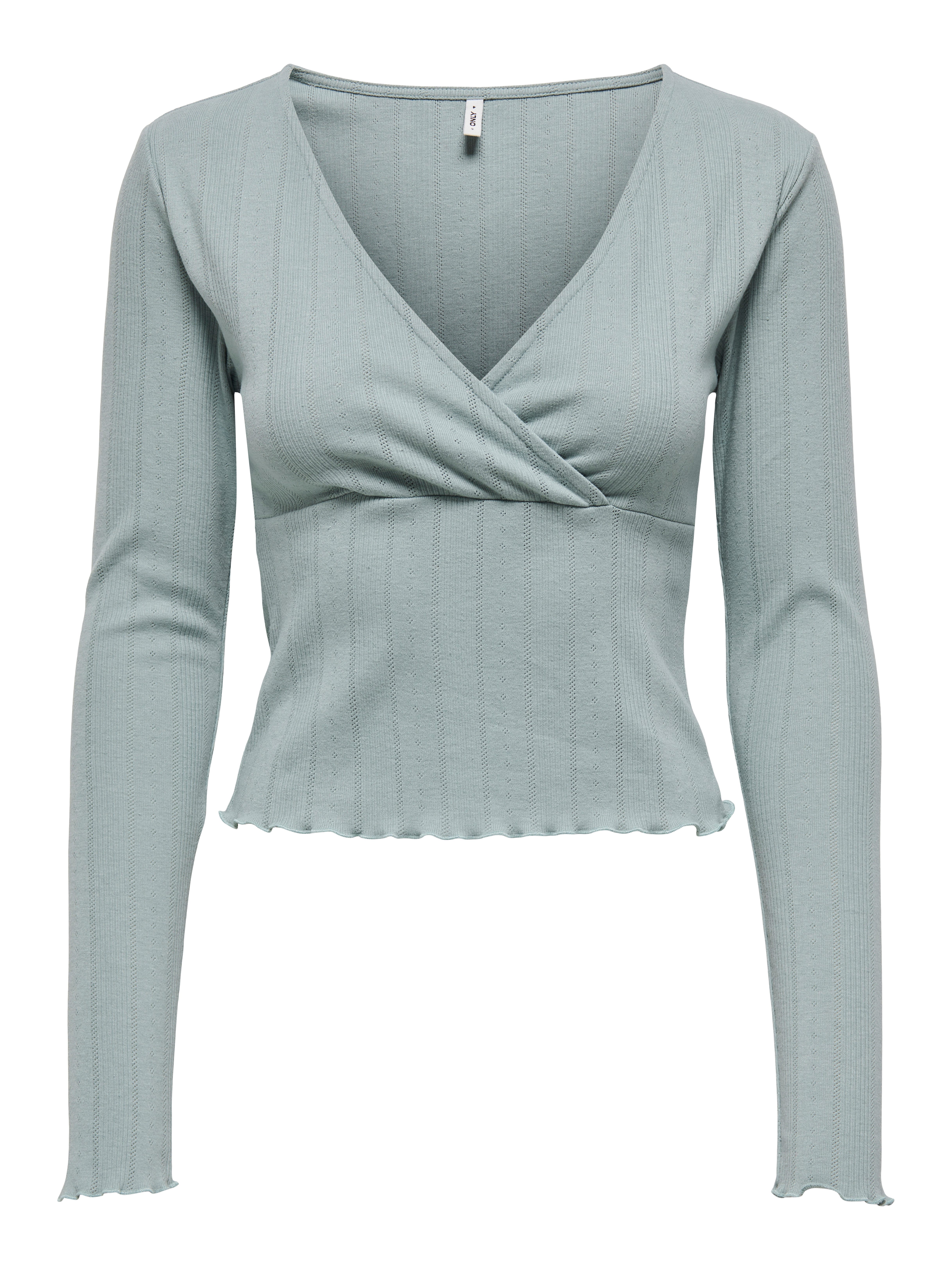 Only Shirt met lange mouwen ONLCARLOTTA L/S WRAP TOP JRS