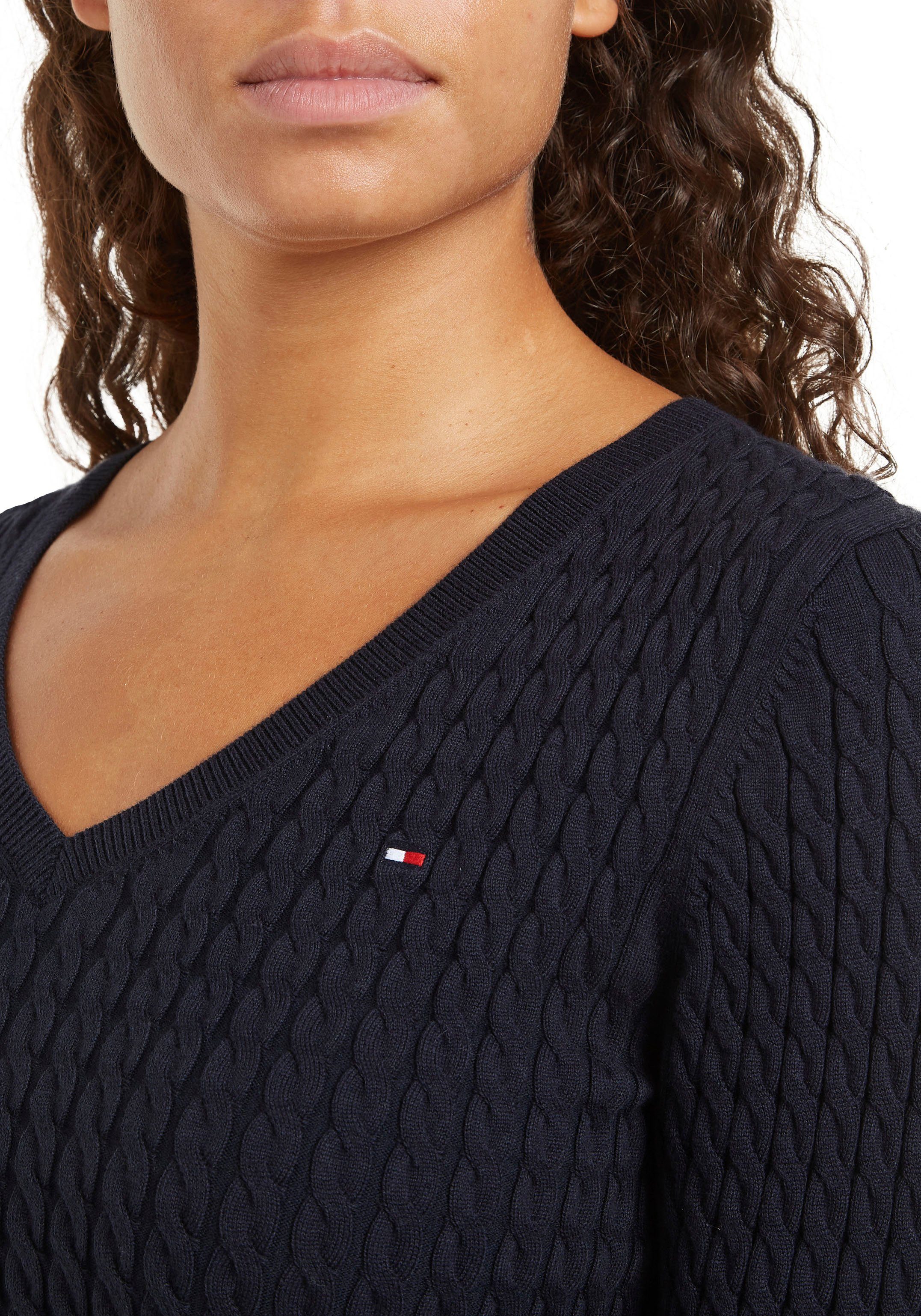 Tommy Hilfiger Gebreide trui CO CABLE V-NK SWEATER