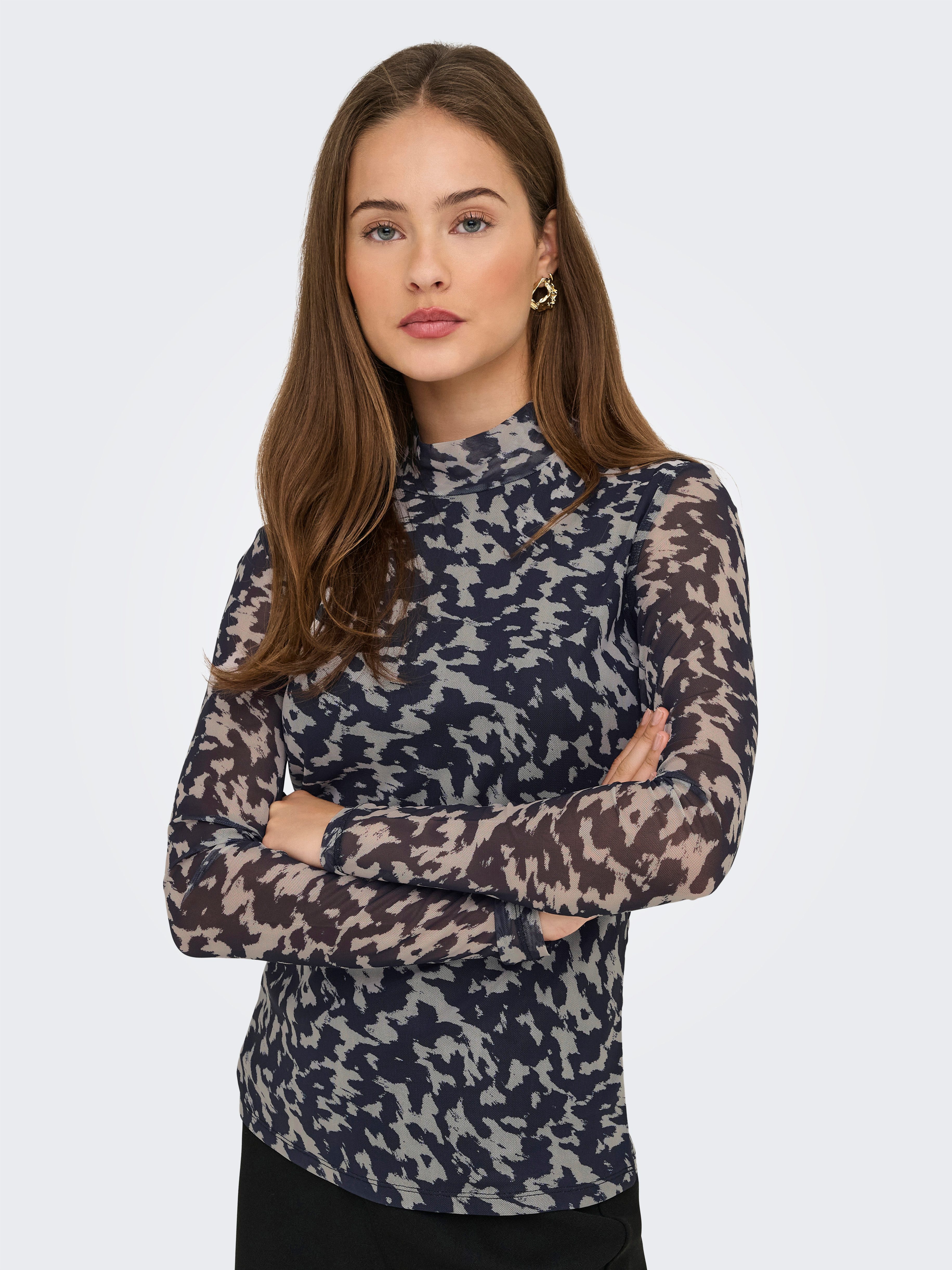 Only Shirt met lange mouwen ONLERICA LIFE MESH L/S TOP JRS NOOS