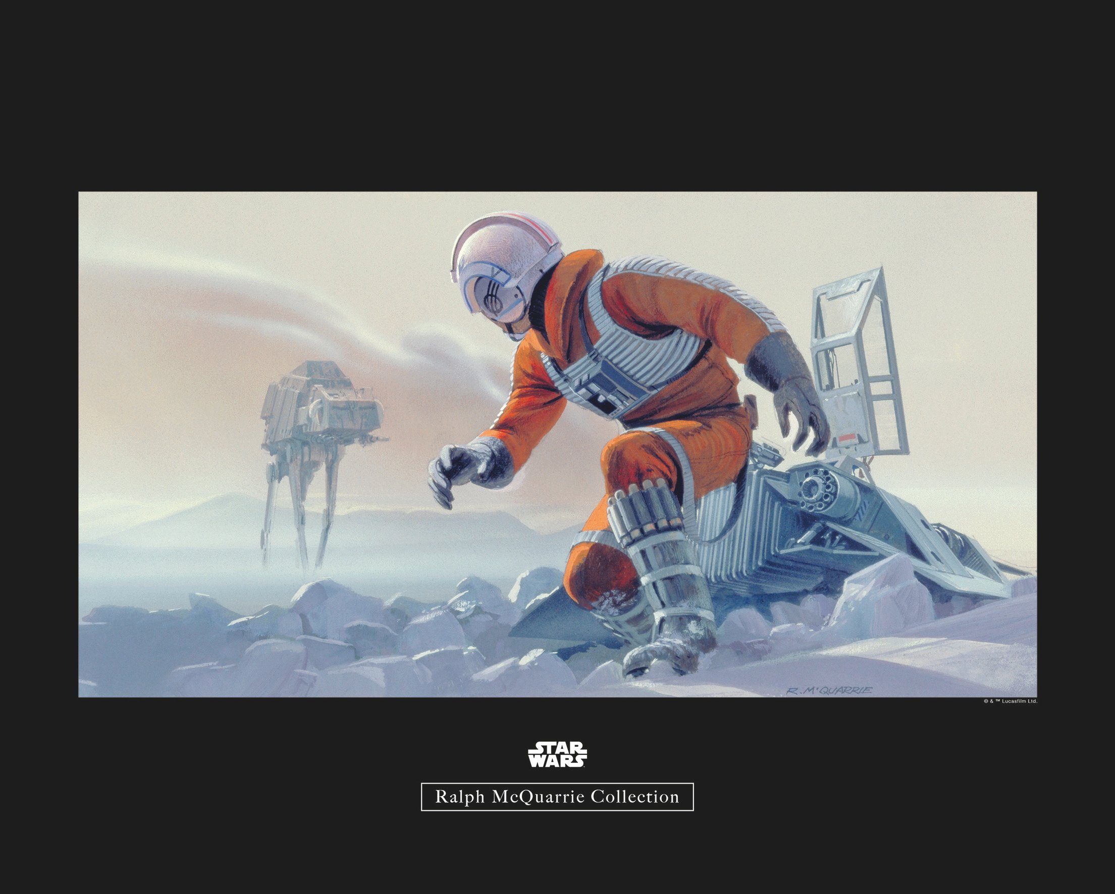 Komar Wanddecoratie Star Wars Classic RMQ Hoth Battle piloot Wanddecoratie voor de kinderkamer - zonder lijst (1 stuk) schilderijen maat 50 cm x 40