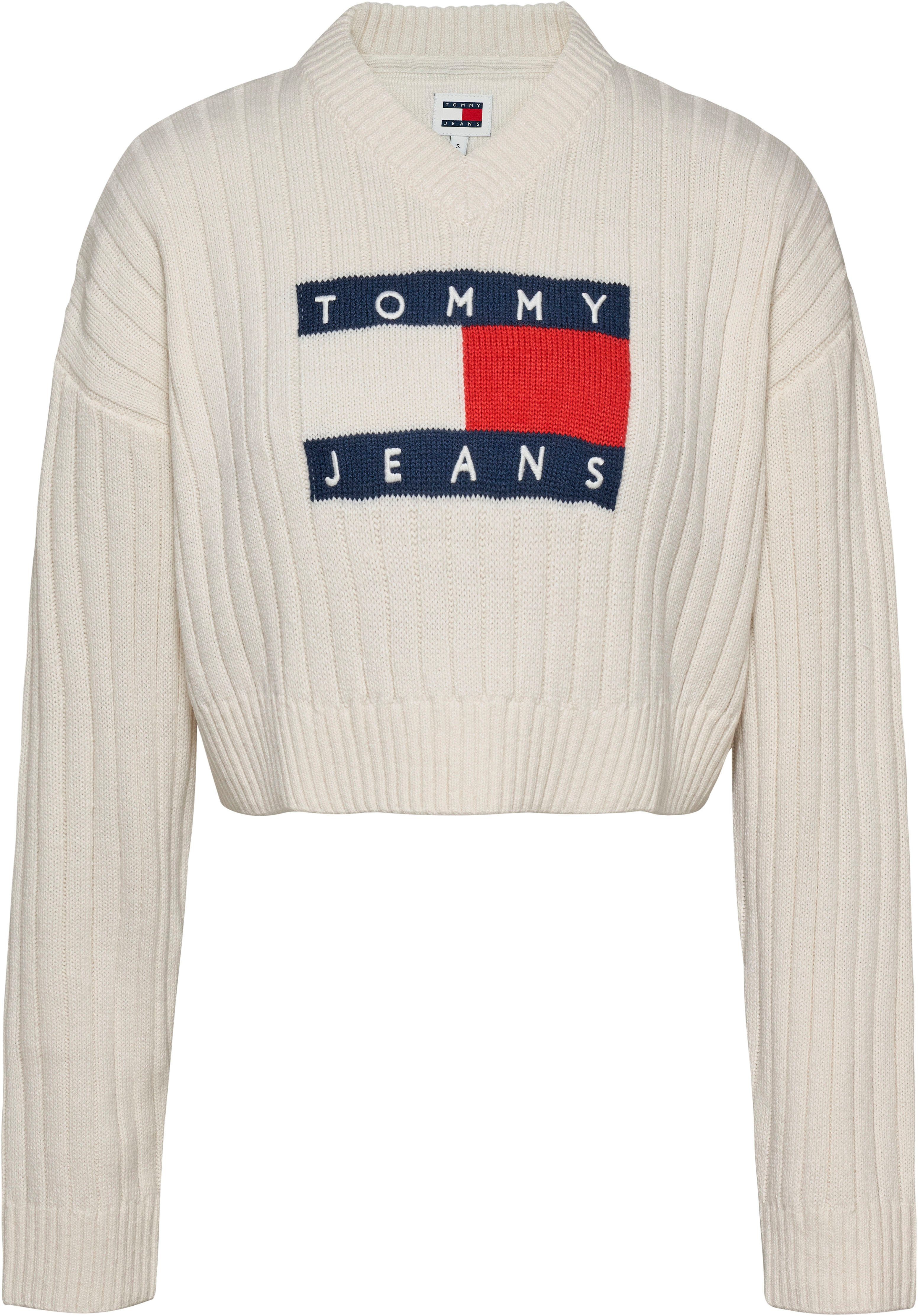TOMMY JEANS Gebreide trui TJW VNCK CENTER FLAG SWEATER EXT