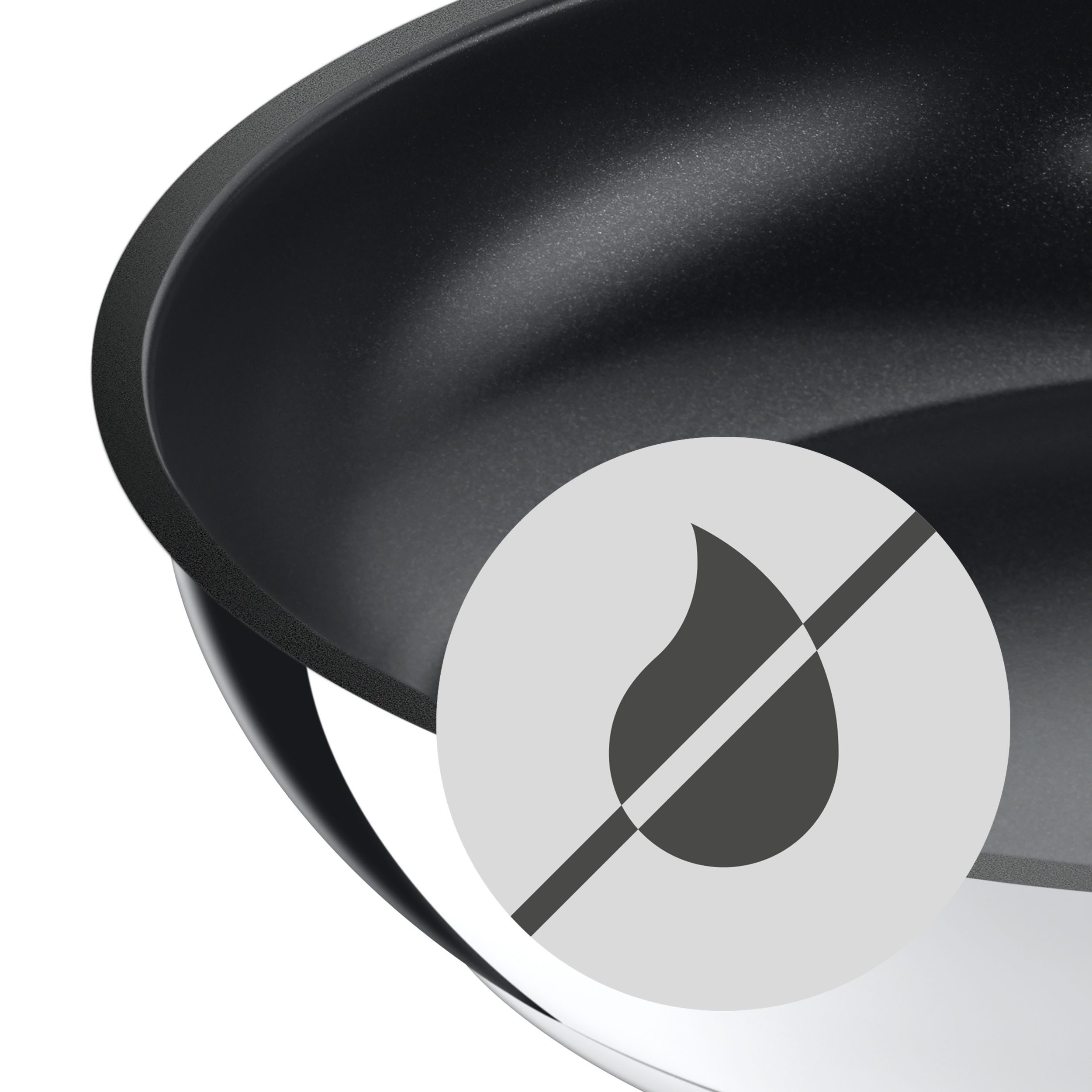 WMF Koekenpan Durado roestvrijstalen pan 28 cm, inductie Antiaanbaklaag, geschikt voor alle soorten fornuizen, energiezuinig (1-delig)