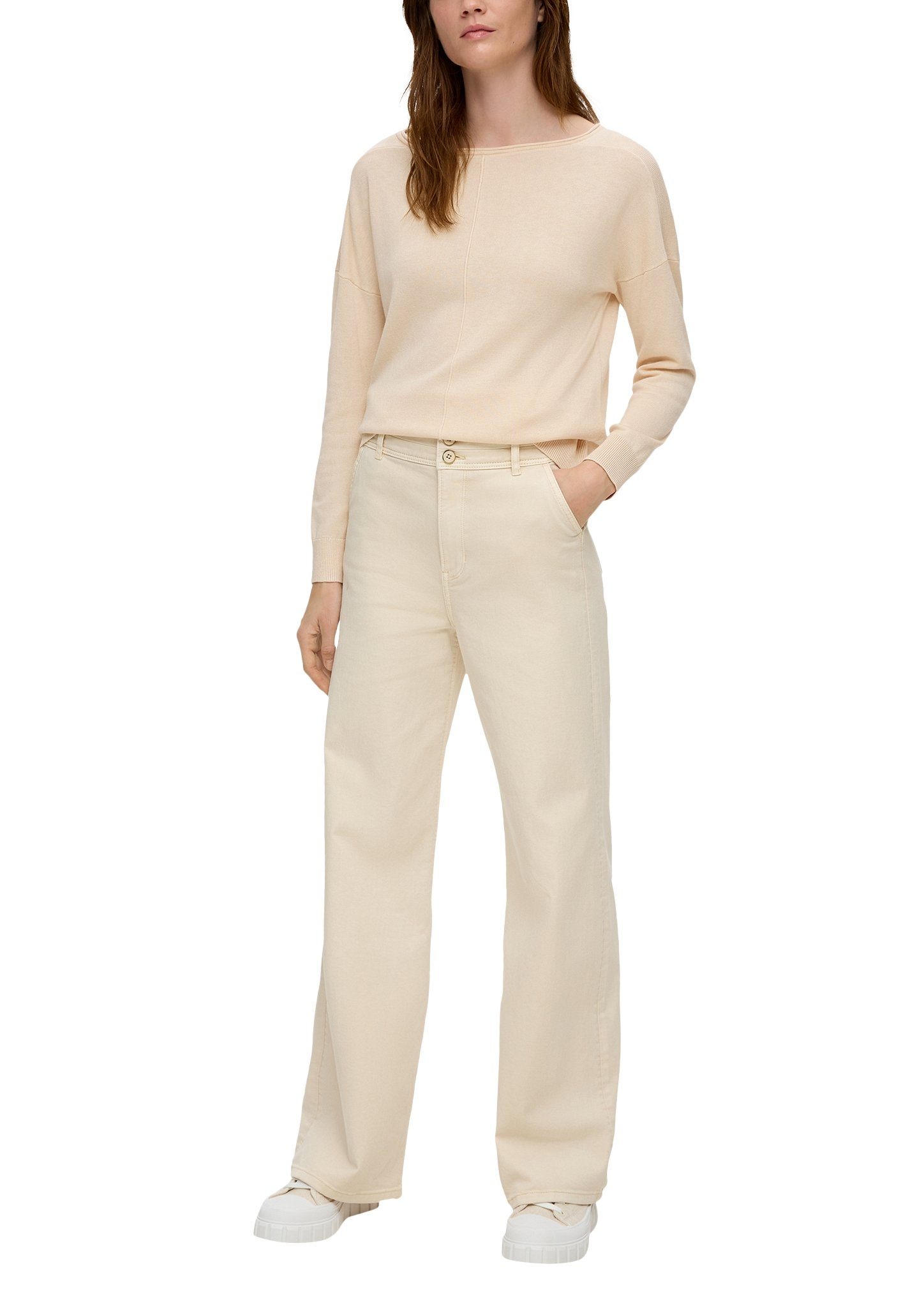 s.Oliver Trui met ronde hals met drop-shoulder naad ontwerp