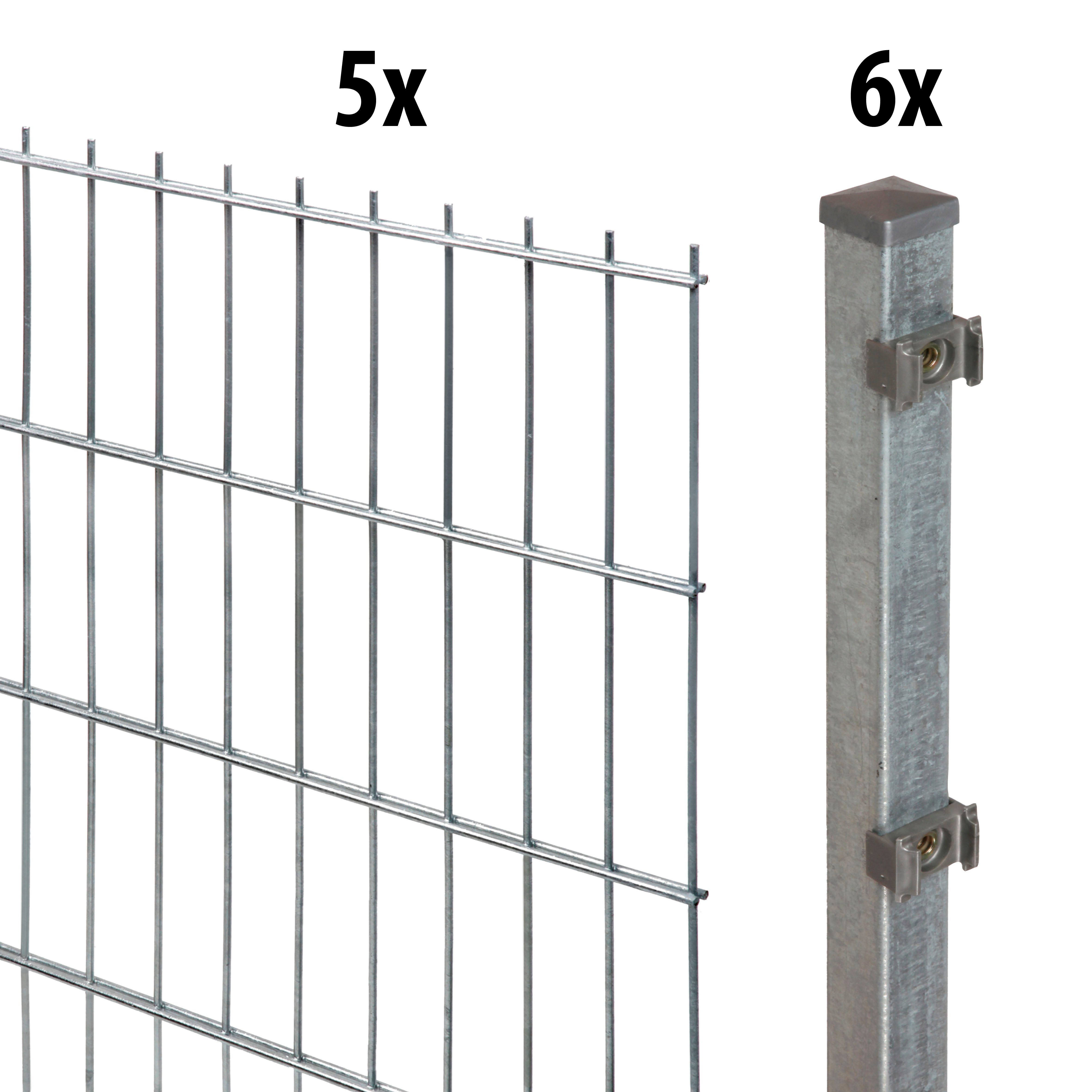 GARDEN 'N' MORE Dubbelstaafmat hekwerk Standaard hekken zilver(kleur)