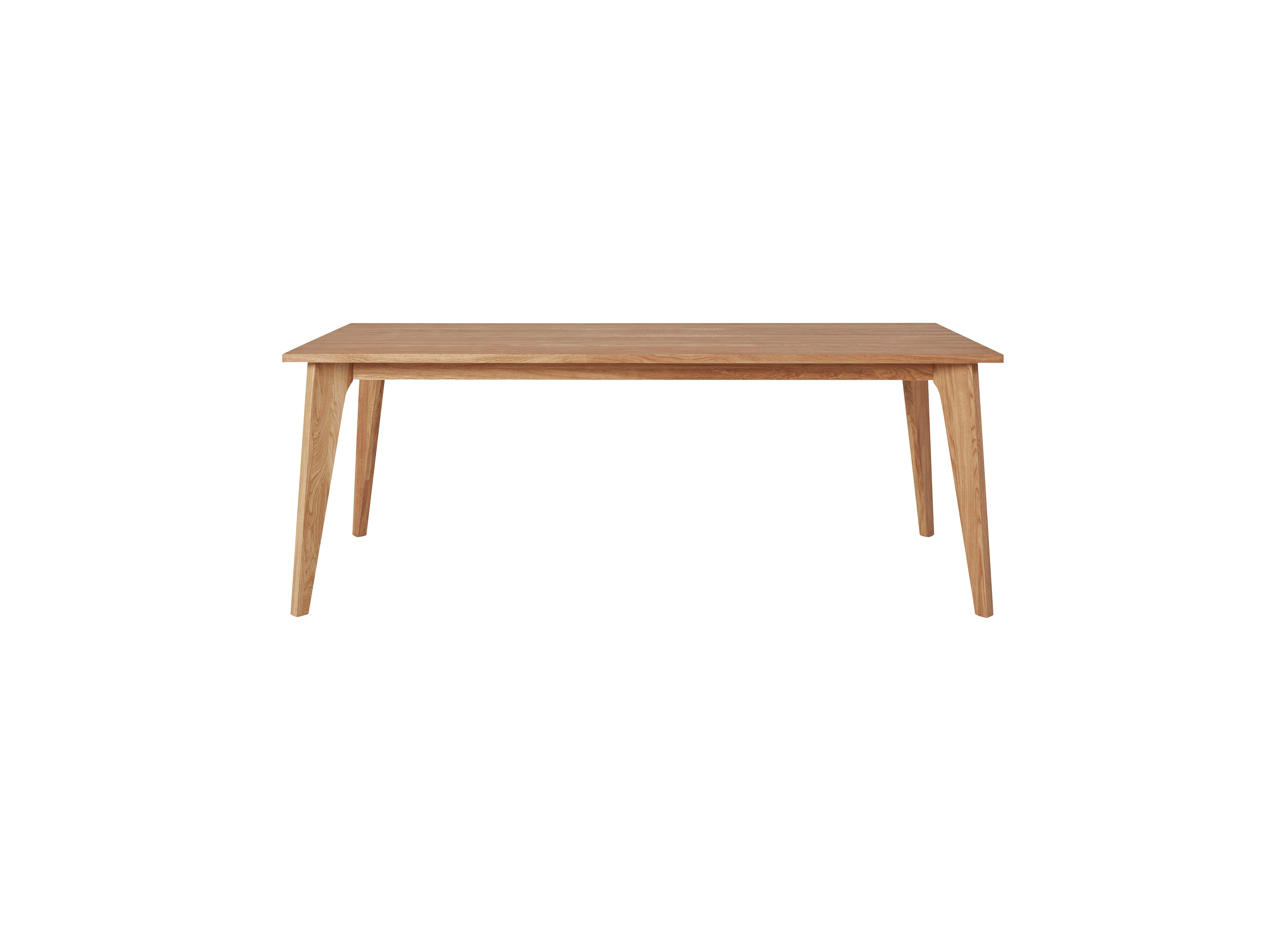 andas Eettafel Amali Van massief eiken, in 3 breedten eettafels maat 200 cm x 75 cm x 100 cm beige