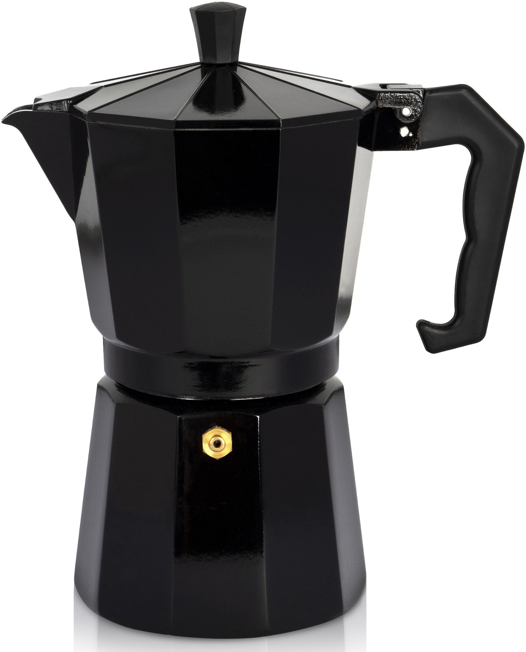Krüger Espressomachine Italiano traditioneel italiaans, van aluminium, met silicone-afsluitring espressomachines maat 0,2 l zwart