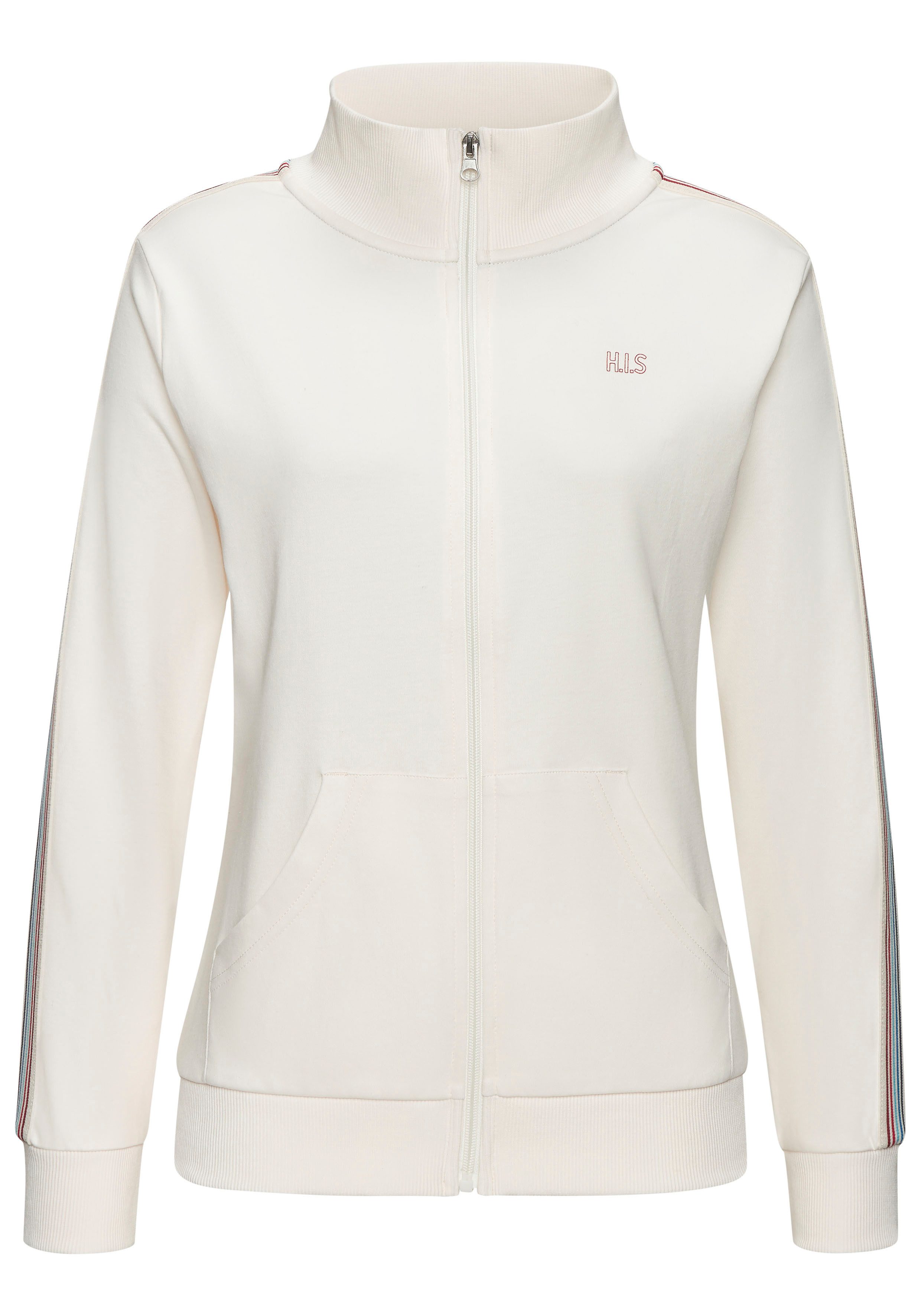 H.I.S Sweatvest met gestreepte tape aan de mouwen