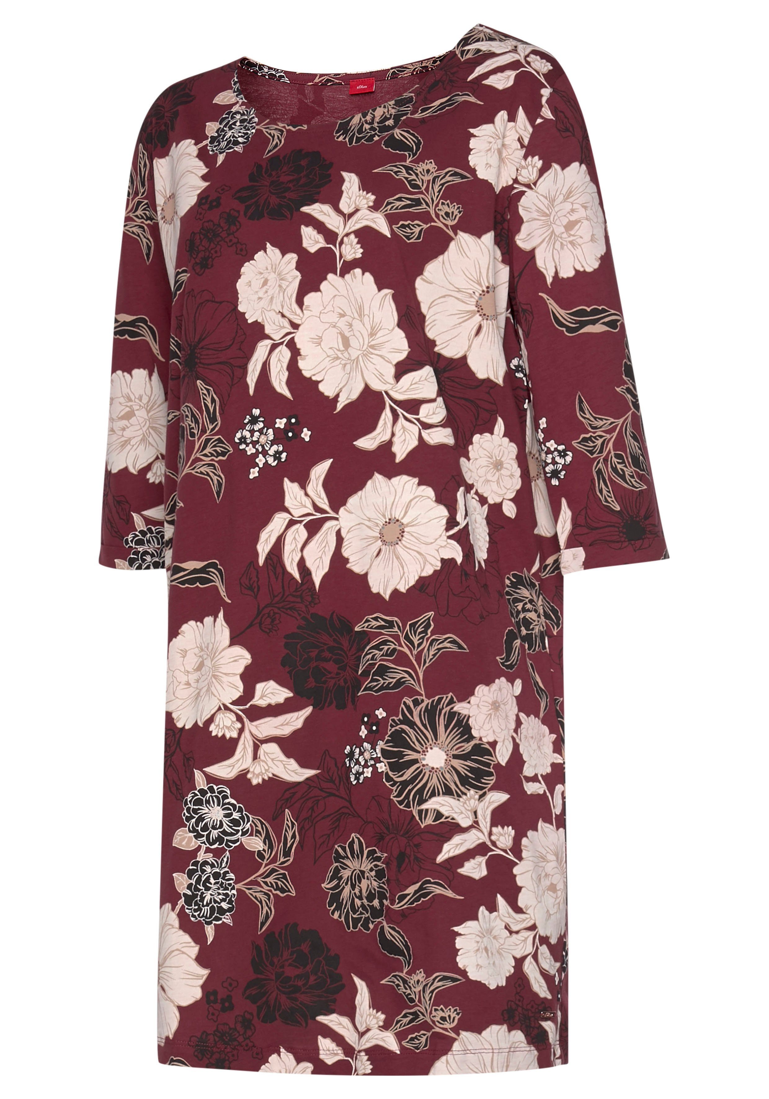 s.Oliver RED LABEL Beachwear Nachthemd bloemdessin met halve mouwen