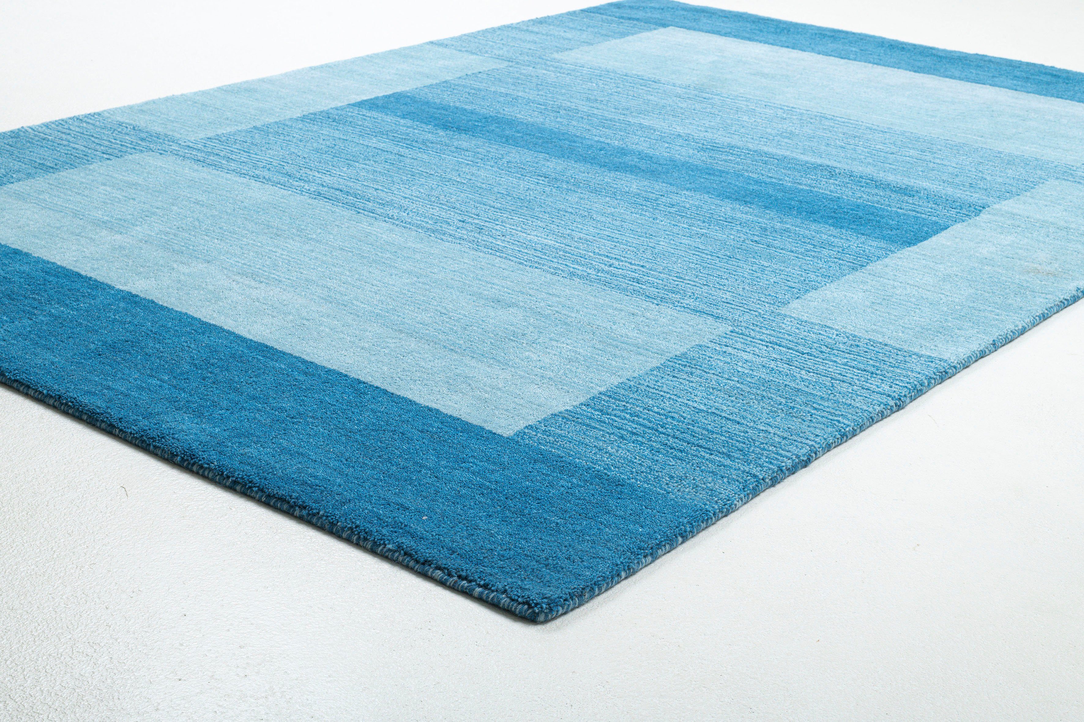 THEKO Wollen kleed Gabbeh super, Handgeweven vloerkleed, randdessin, zuivere wol, met de hand geweven