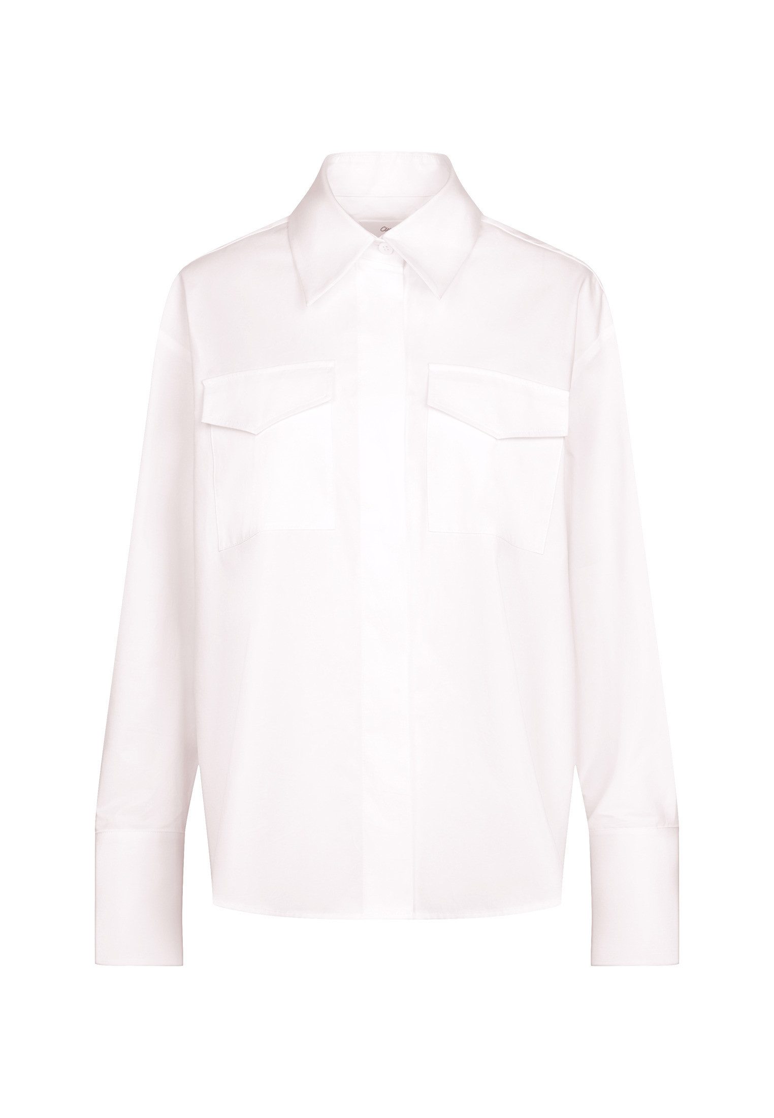 seidensticker Overhemdblouse Zwarte roos Lange mouwen kraag uni