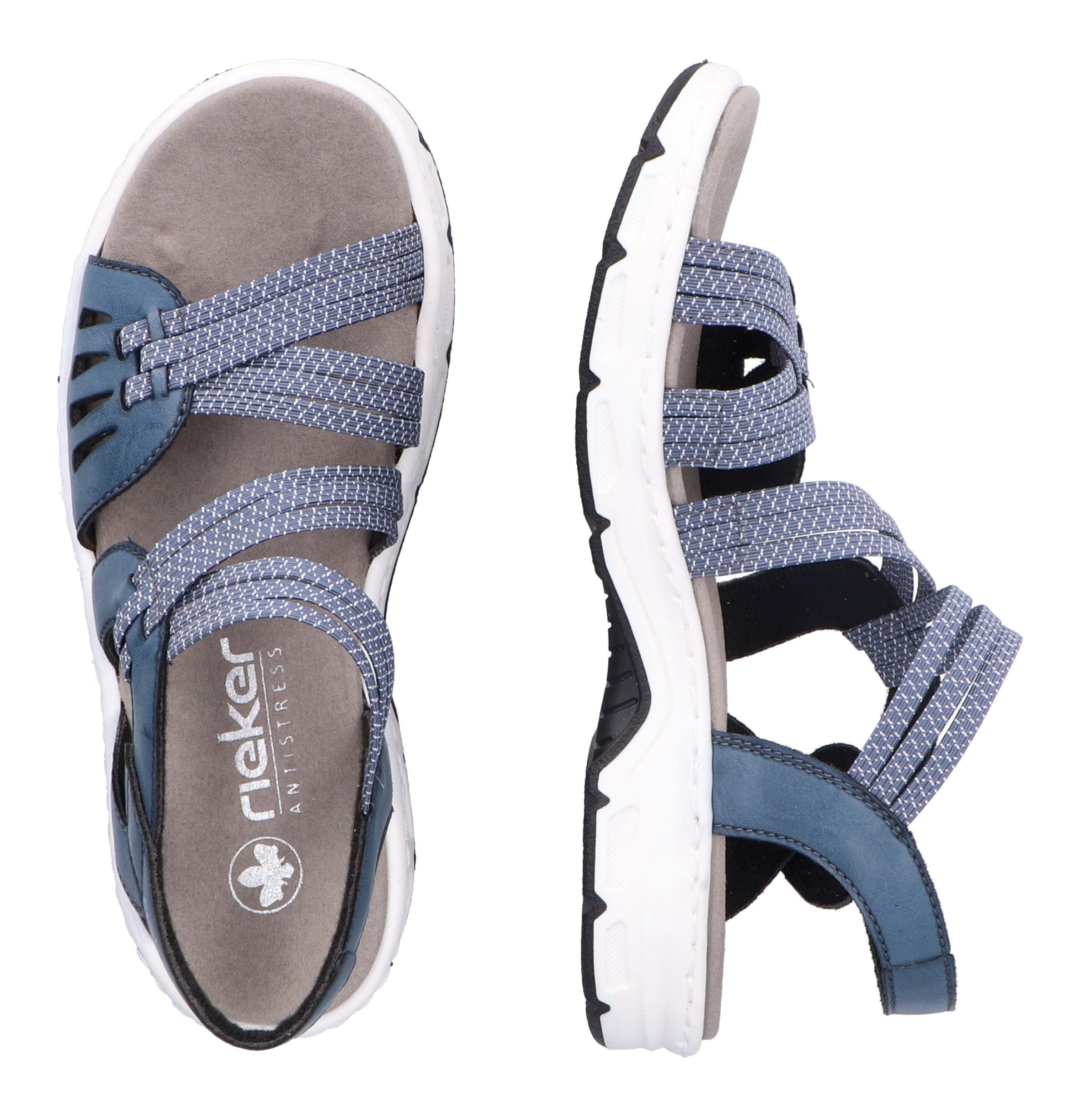Rieker Sandalen , zomerschoen, sandaal, sleehak, met elastische bandjes