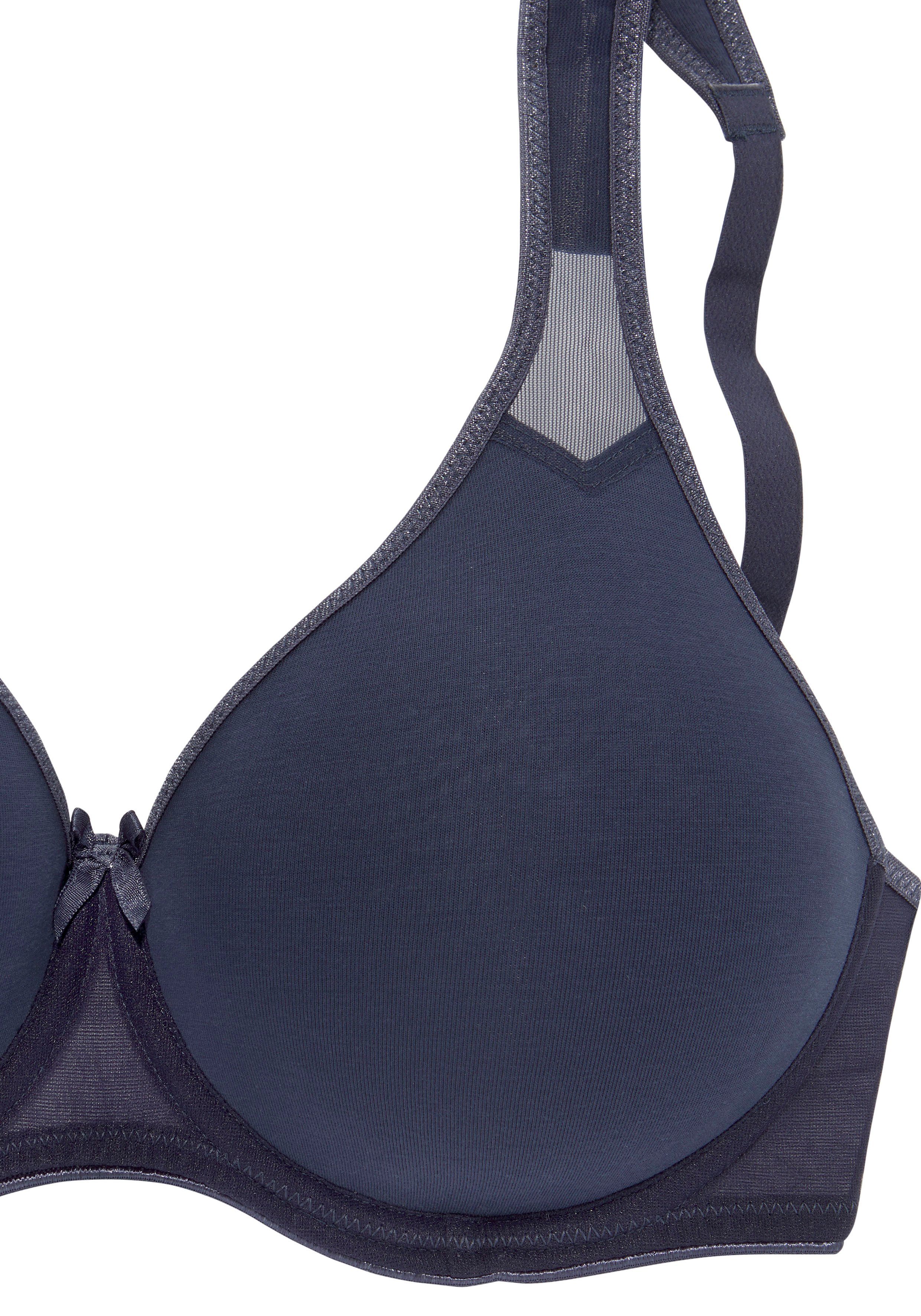 Petite fleur T-shirt-bh met beugel en netinzetten, basic dessous (Set van 2)