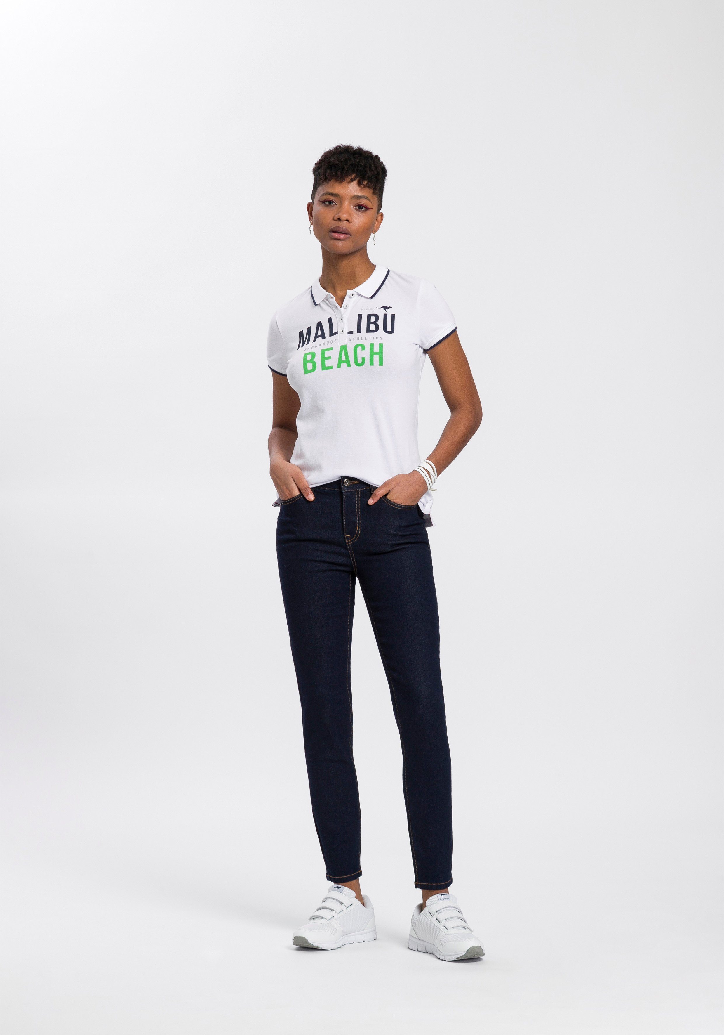 KangaROOS Slim fit jeans CROPPED HIGH WAIST SLIM FIT smalle pasvorm, skinny jeans, trendy used-wassing
