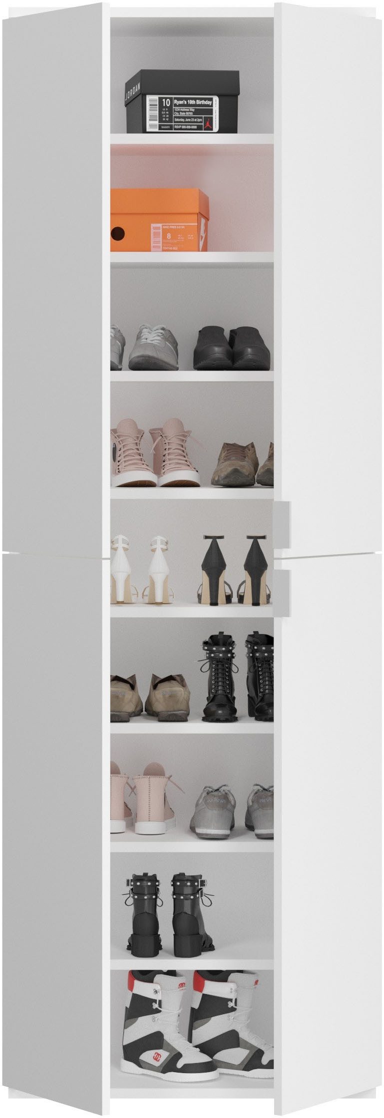 INOSIGN Halmeubelset Trondheim, Breedte 152 cm, 5-delig, bestaande uit: 2x garderobekast, 1 commode, 1 kledingstang, 1 legplank (set, 4-delig)