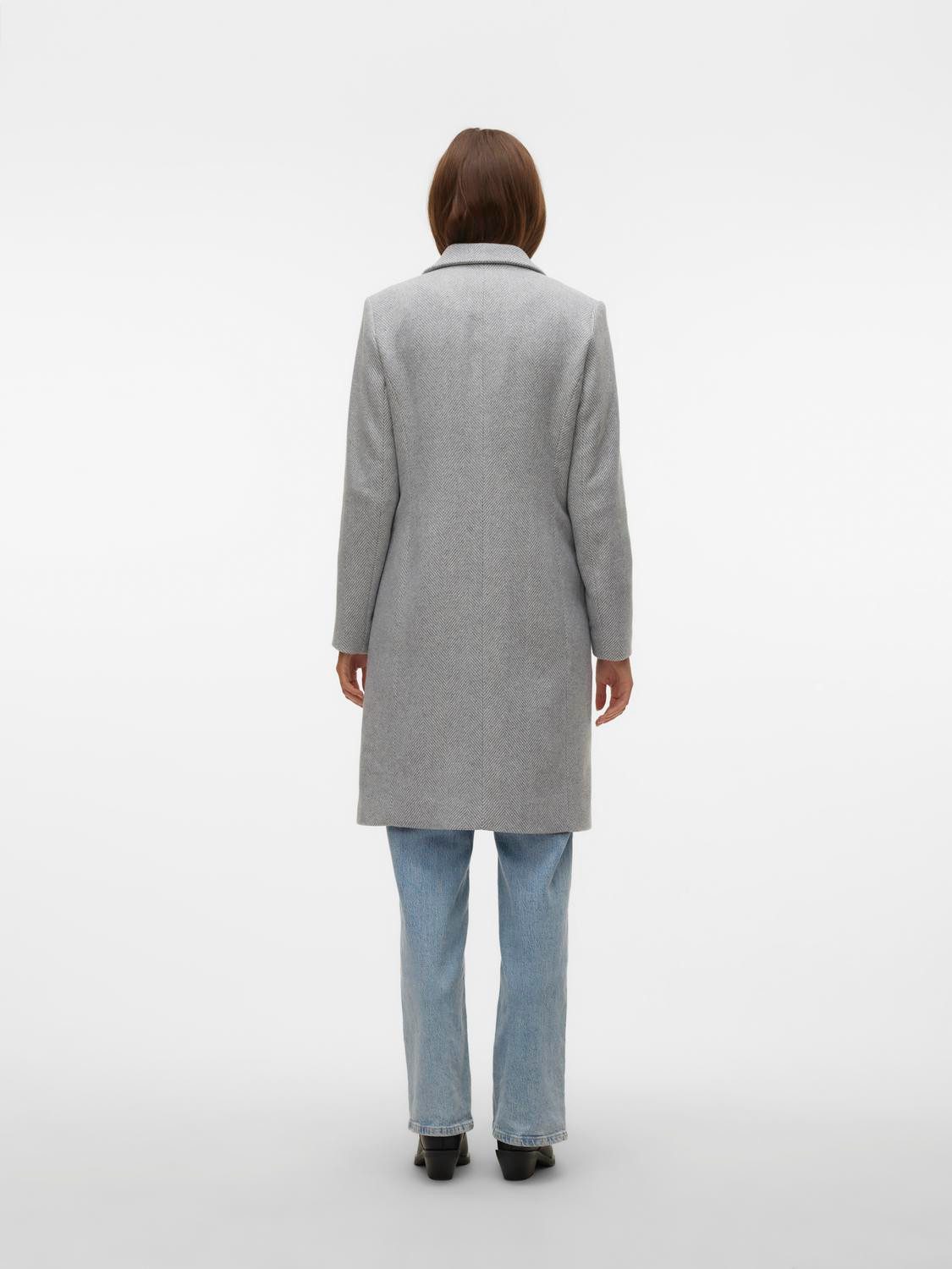 Vero Moda Lange jas VMBLAZA HERINGBONE LONG WOOL COAT GA BOO