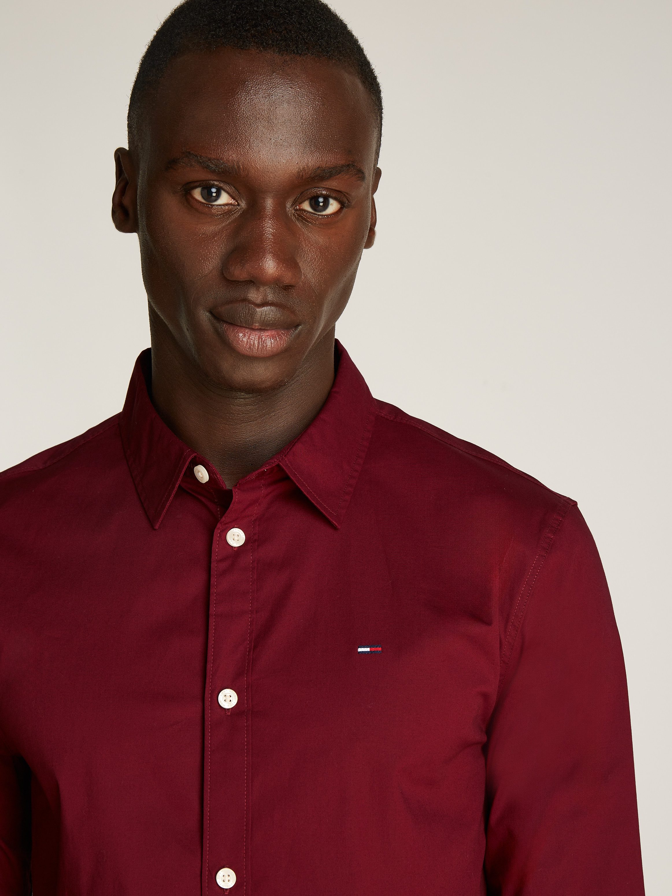 TOMMY JEANS Overhemd met lange mouwen Sabim Stretch Hemd Shirt Stretch shirt, premium, slim fit, met elastaan