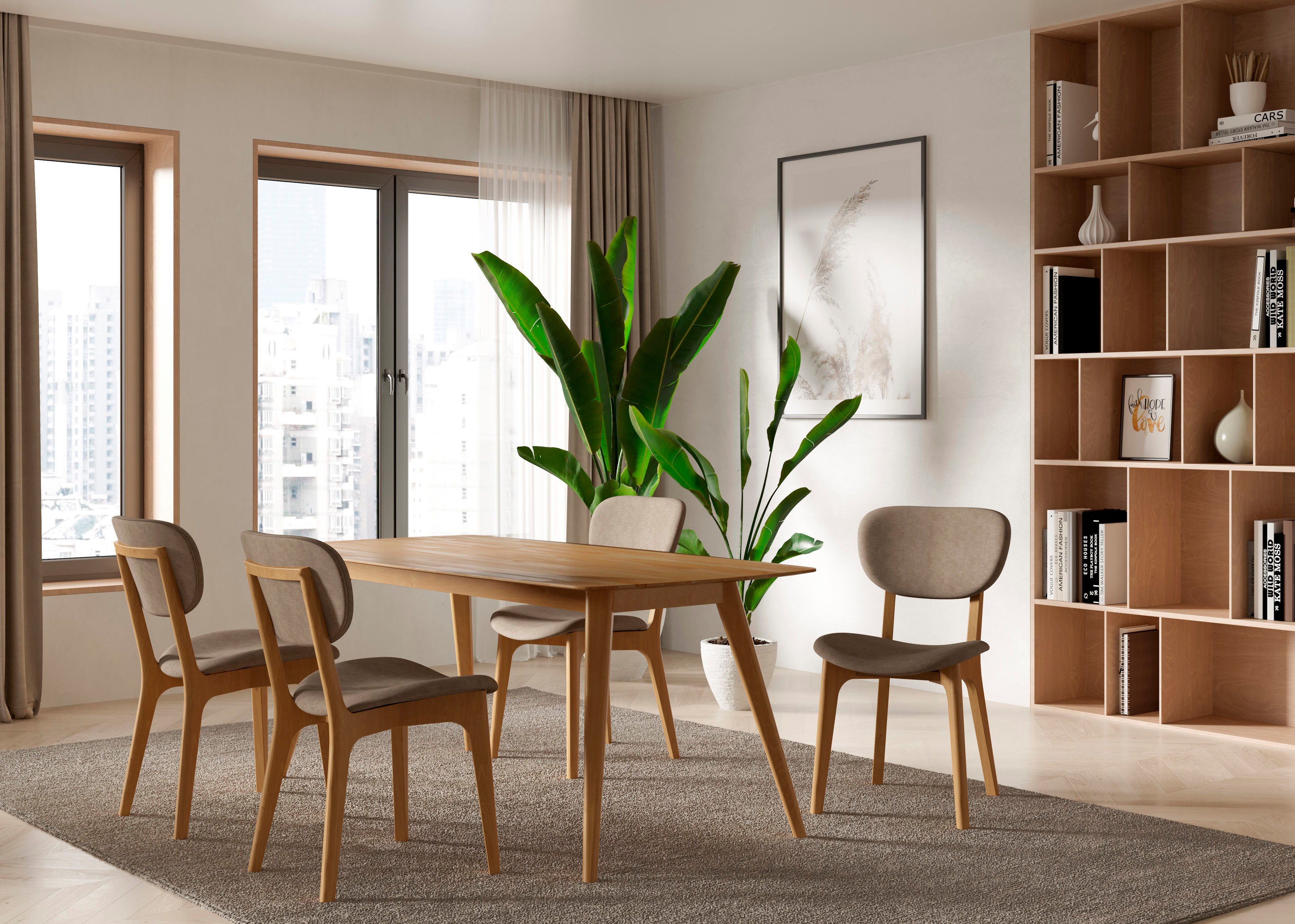 INOSIGN Stoel COZY Made in Italy Frame in beuken, kersen- of notenhout, massief hout, designstoel (set, 2 stuks)