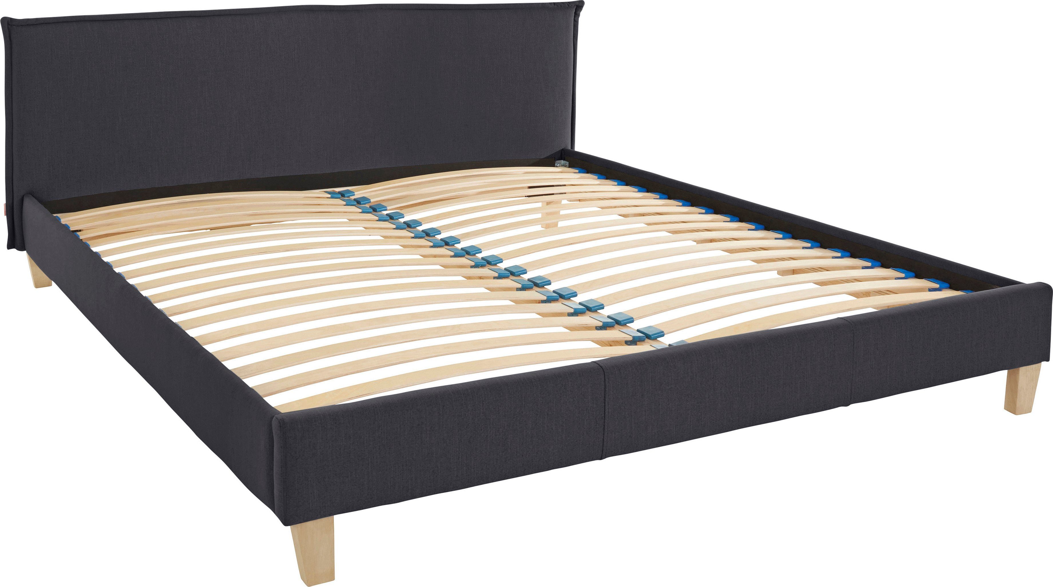 OTTO products Gestoffeerd bed Heddi in 5 breedten: van 90 cm-200 cm, bies bij het hoofdbord, structuurstof