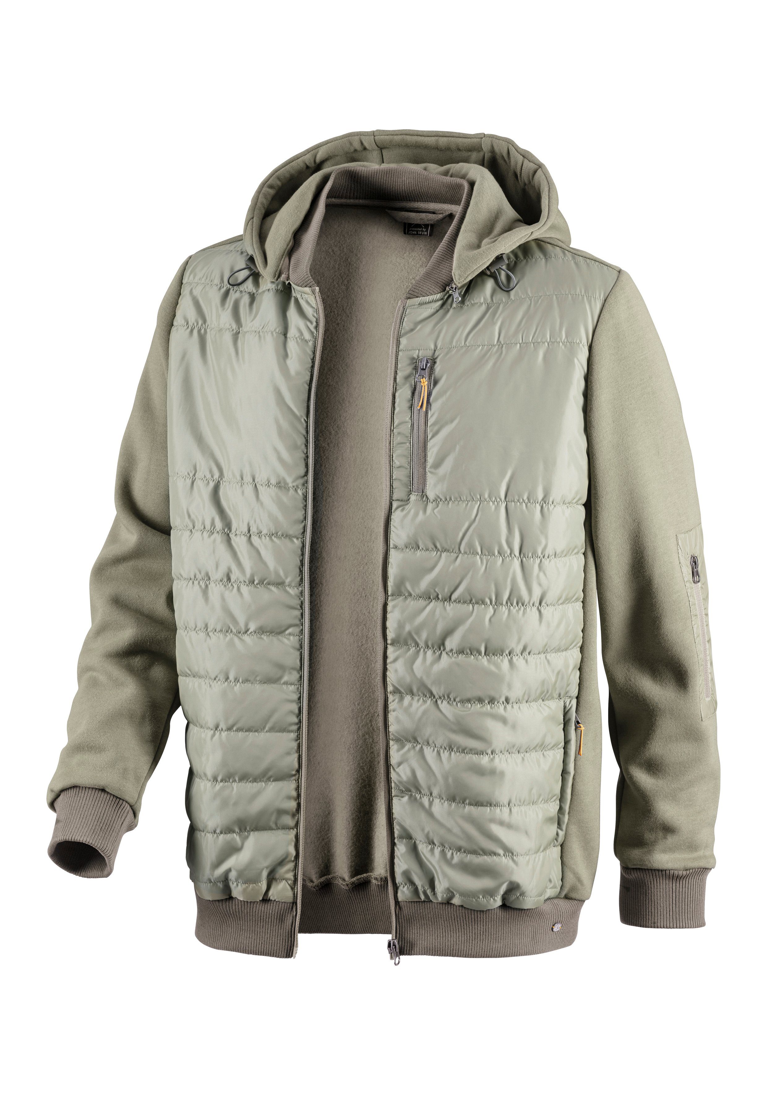 H.I.S Capuchonsweatvest in het voorste gedeelte gestikt, met afneembare capuchon