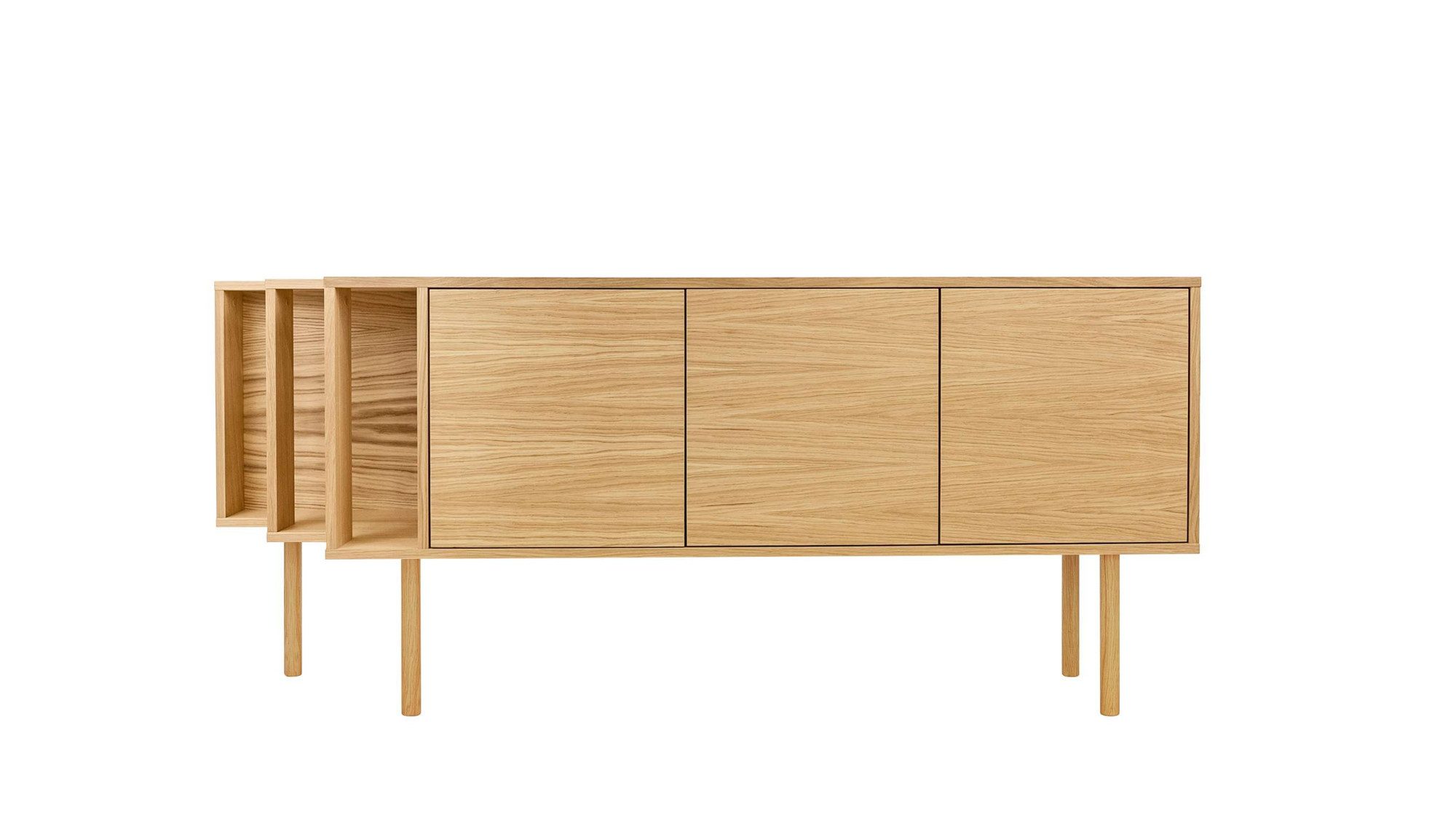 Woodman Dressoir Shift met echt houtfineer van eiken, breedte 189 cm, met push-to-open