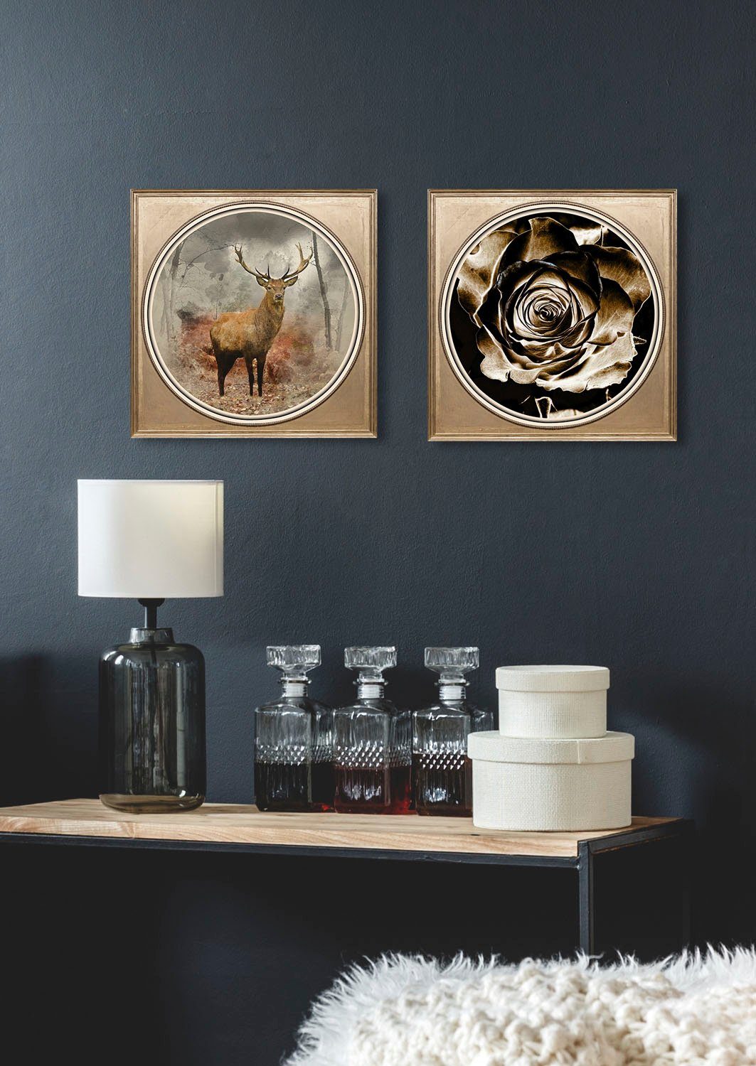 queence Artprint op acrylglas Edelhert Fine Art-print in galeriekwaliteit