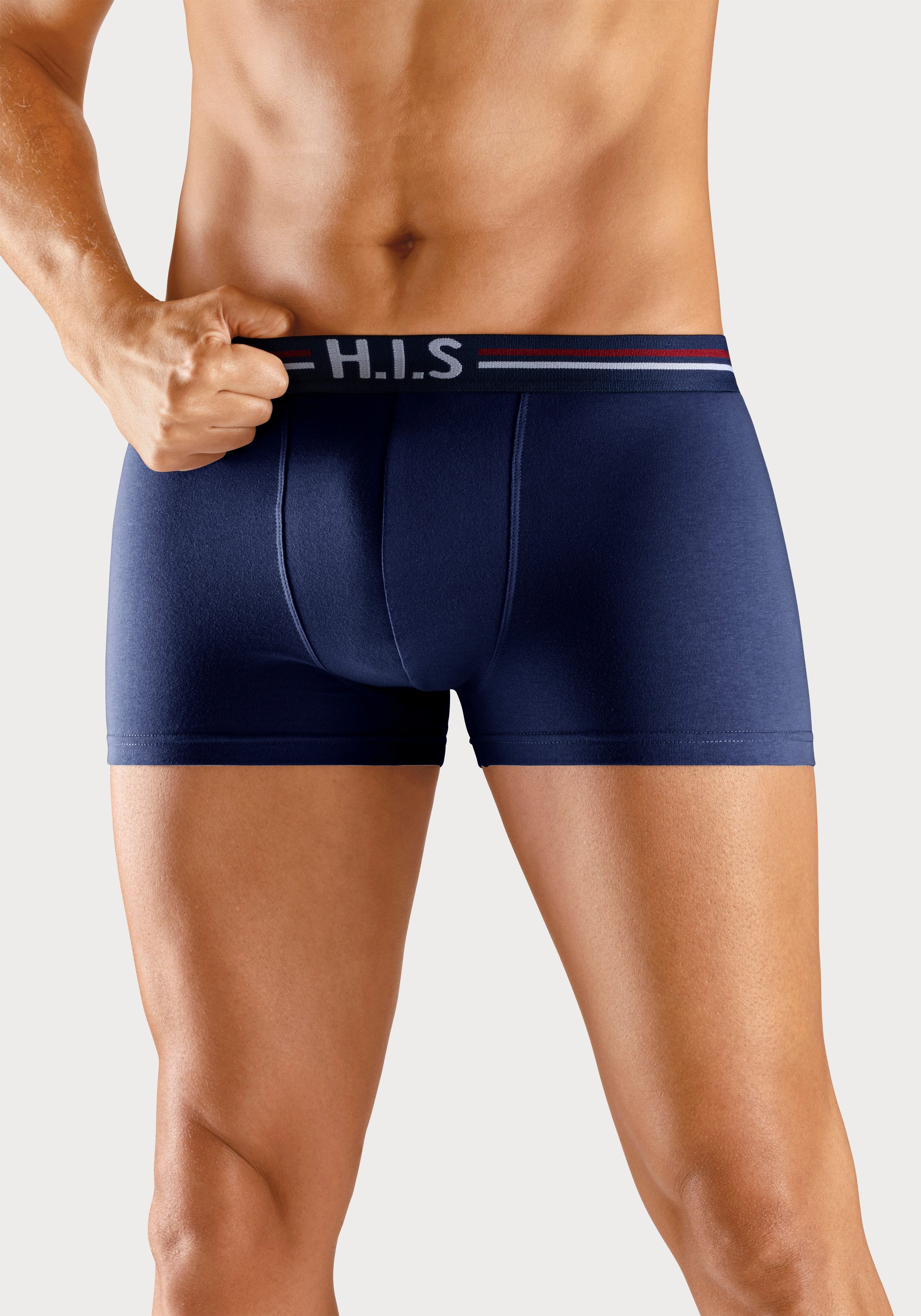 H.I.S Boxershort voor heren met strepen en logo in de band (set, 5 stuks)