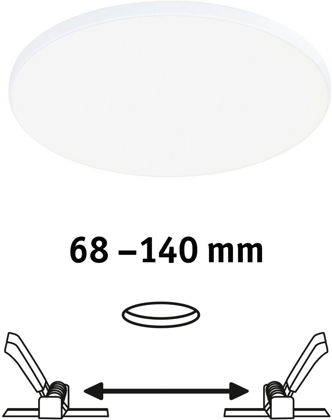 Paulmann Ledinbouwlamp VariFit LED Inbouwpaneel Veluna Edge IP44 rond 160mm 1100lm 4000K Wit (1 stuk)