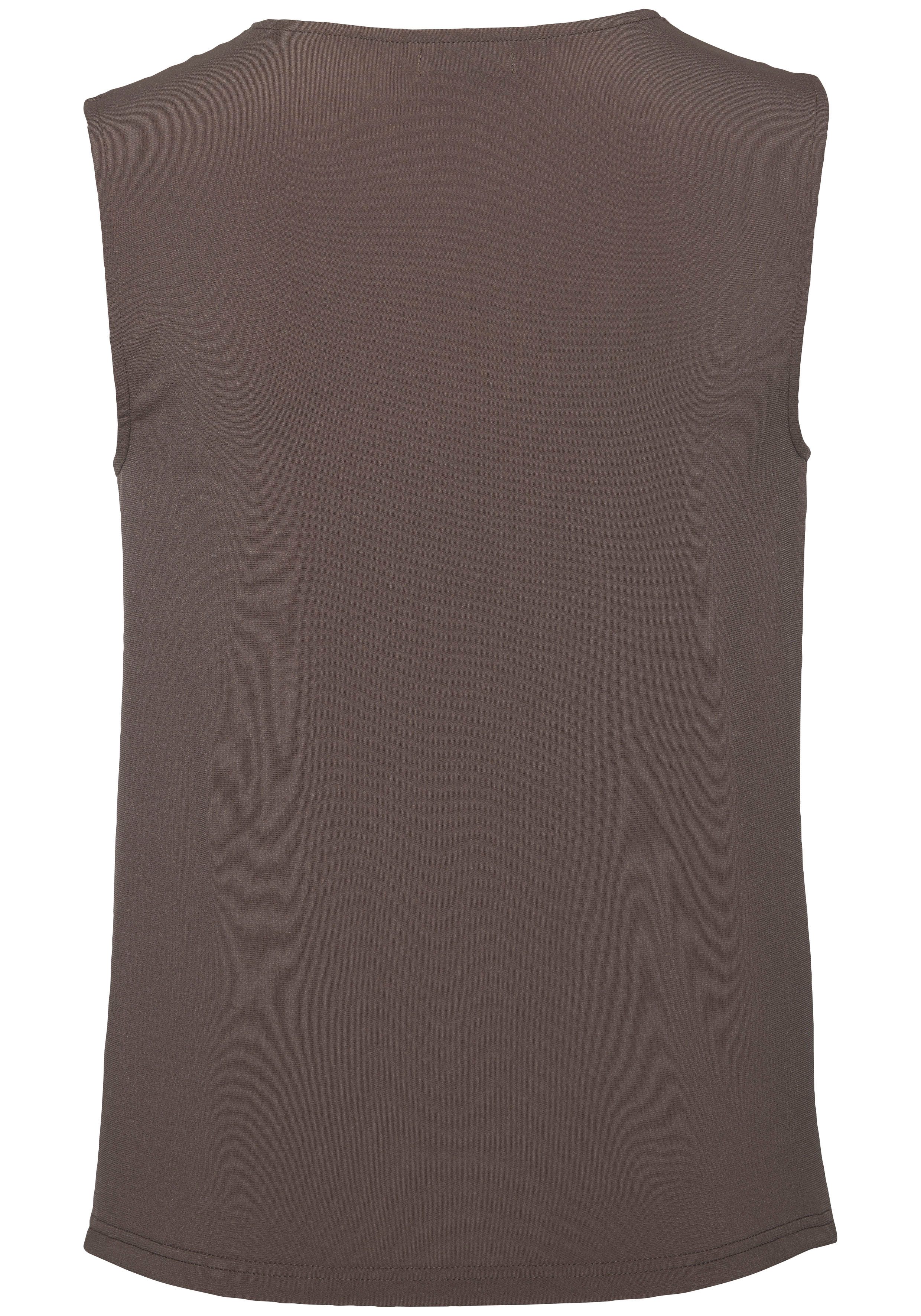 Lascana Tanktop van gladde jerseykwaliteit met cut-out, elegant zomertop, kreukvrij