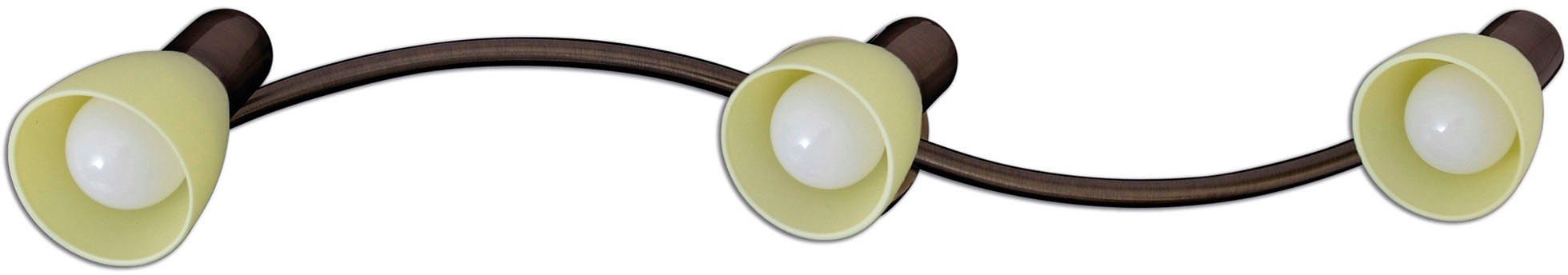 näve Ledplafondspot voor buiten Mestre 3-pack led wand- en plafondspot, e14, bruin, glazen kap wit (1 stuk)